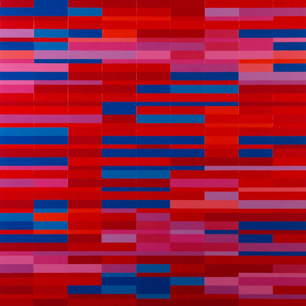  Dark Blue and Reds (069),  10-2020 
Acrylic on Panel 
36" x 36" x 2 1/2"