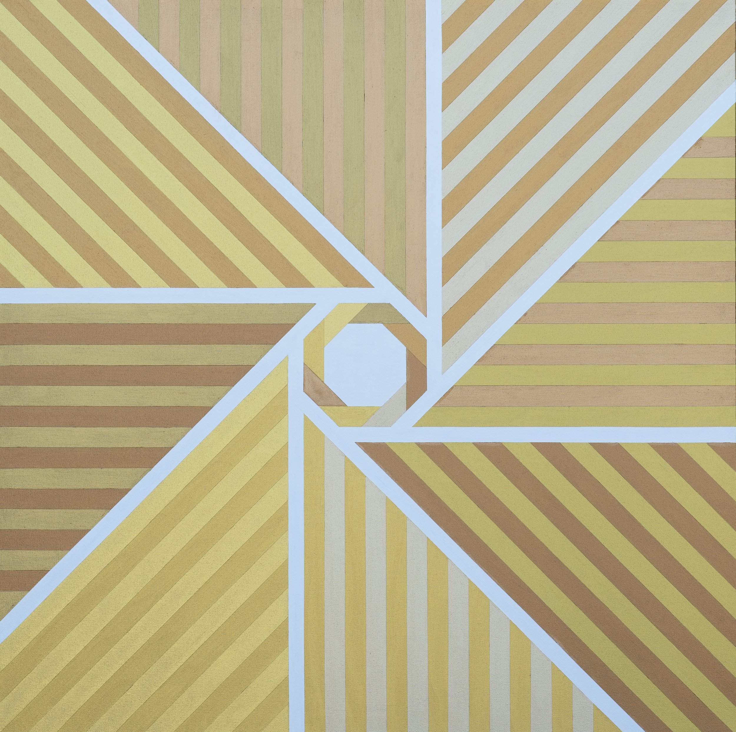  Gold Octagon (160),  12-2022 Metallic Acrylic on Canvas 36" x 36" x 1 1/2"