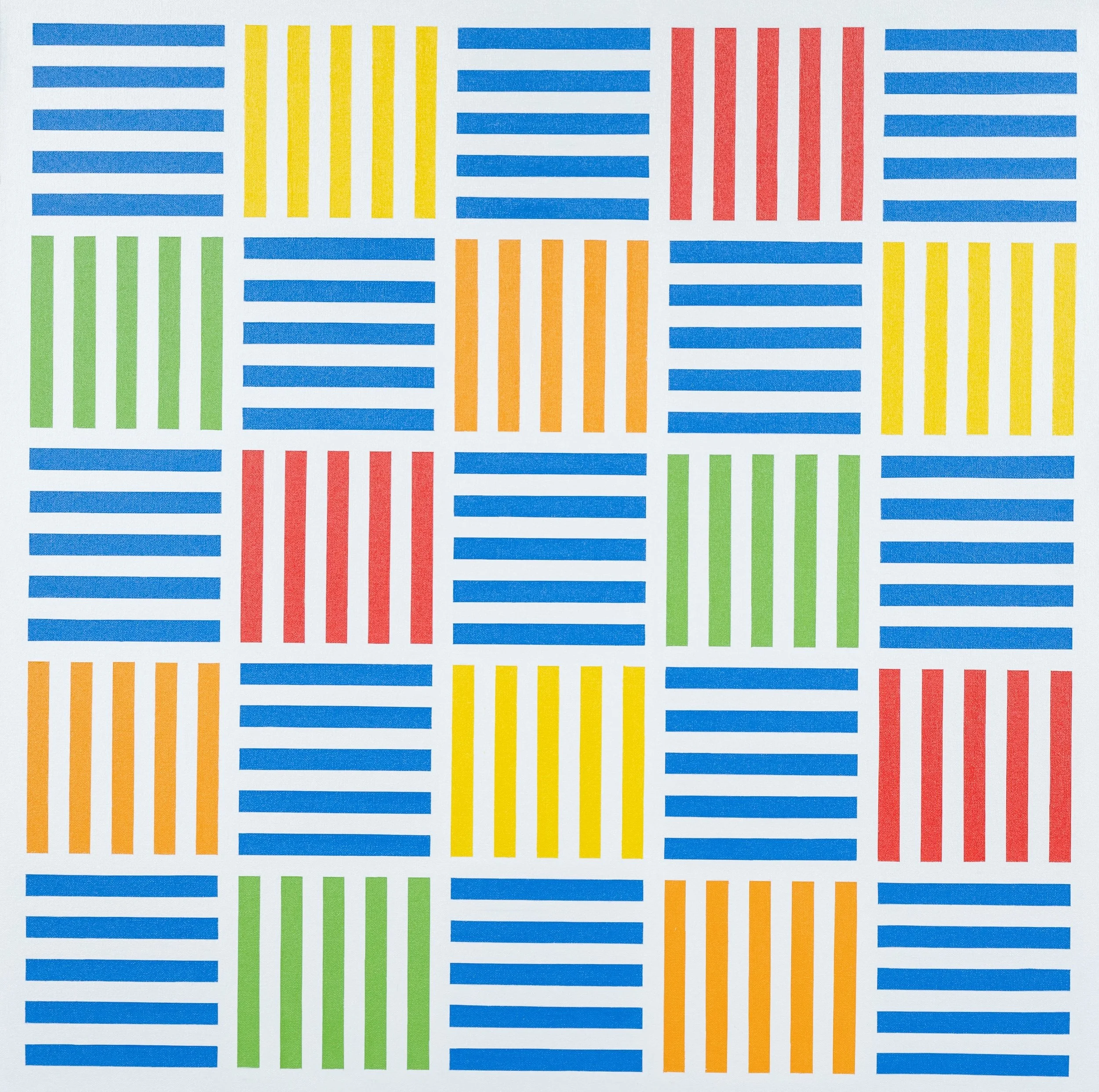   Twenty-five Stripe Blocks (294),  10-2025 Acrylic on Canvas 36" x 36"
