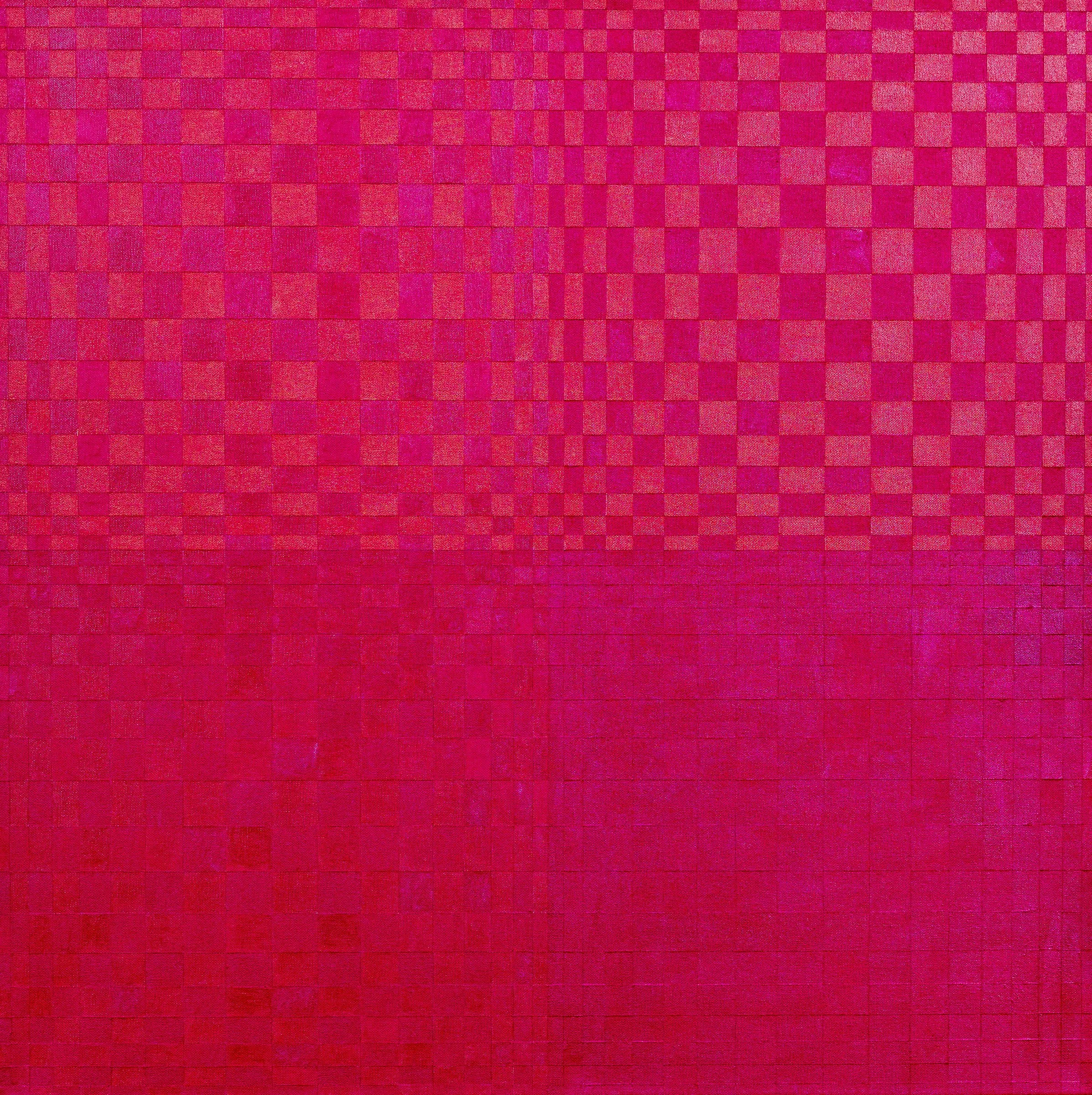  Red Moire (311),  03-2026 Metallic Acrylic on Canvas 36" x 36" x 1 1/2"