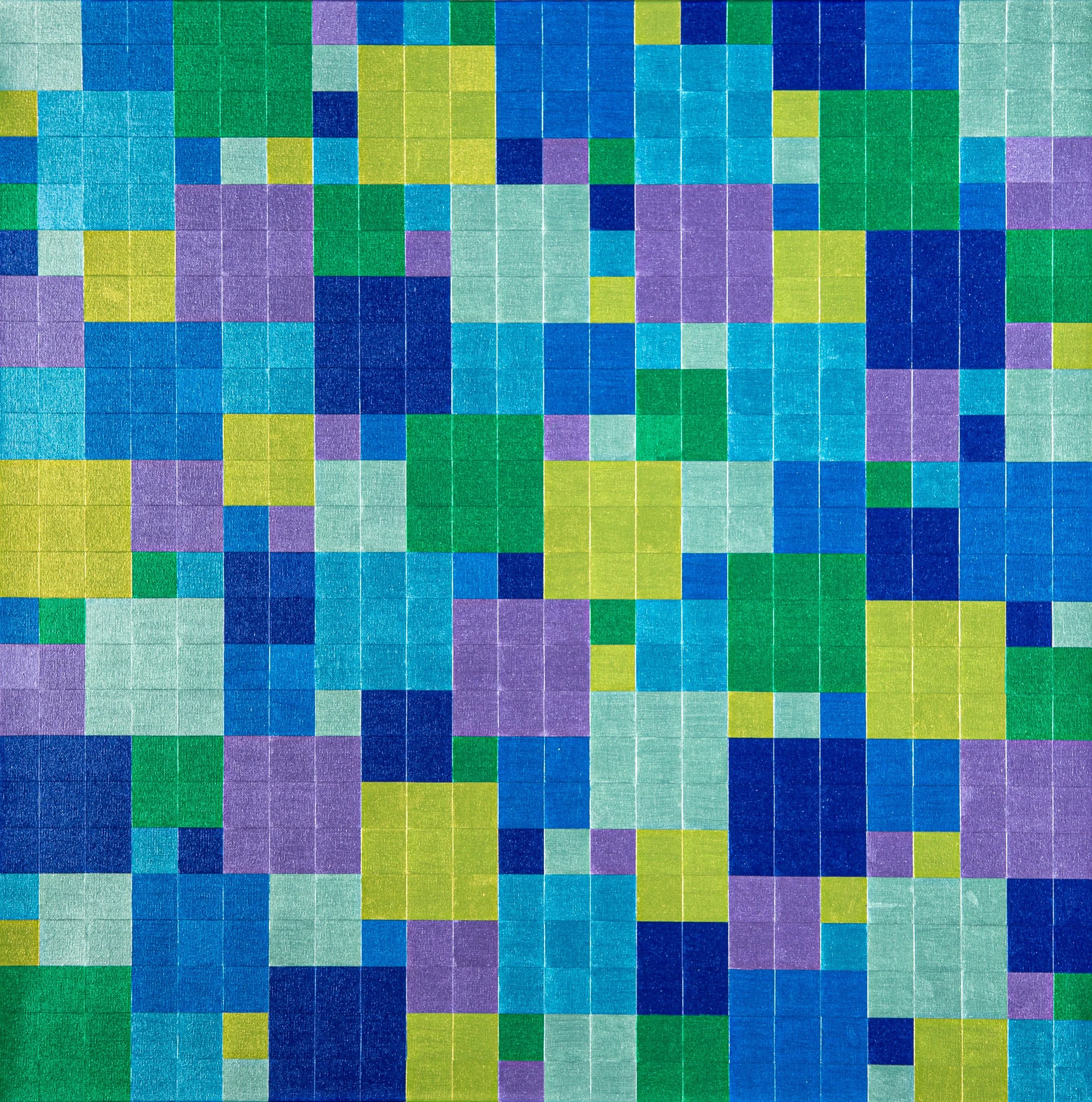 Blue/Green Metallic (163),  01-2023 Metallic Acrylic on Canvas 36" x 36" x 1 1/2"