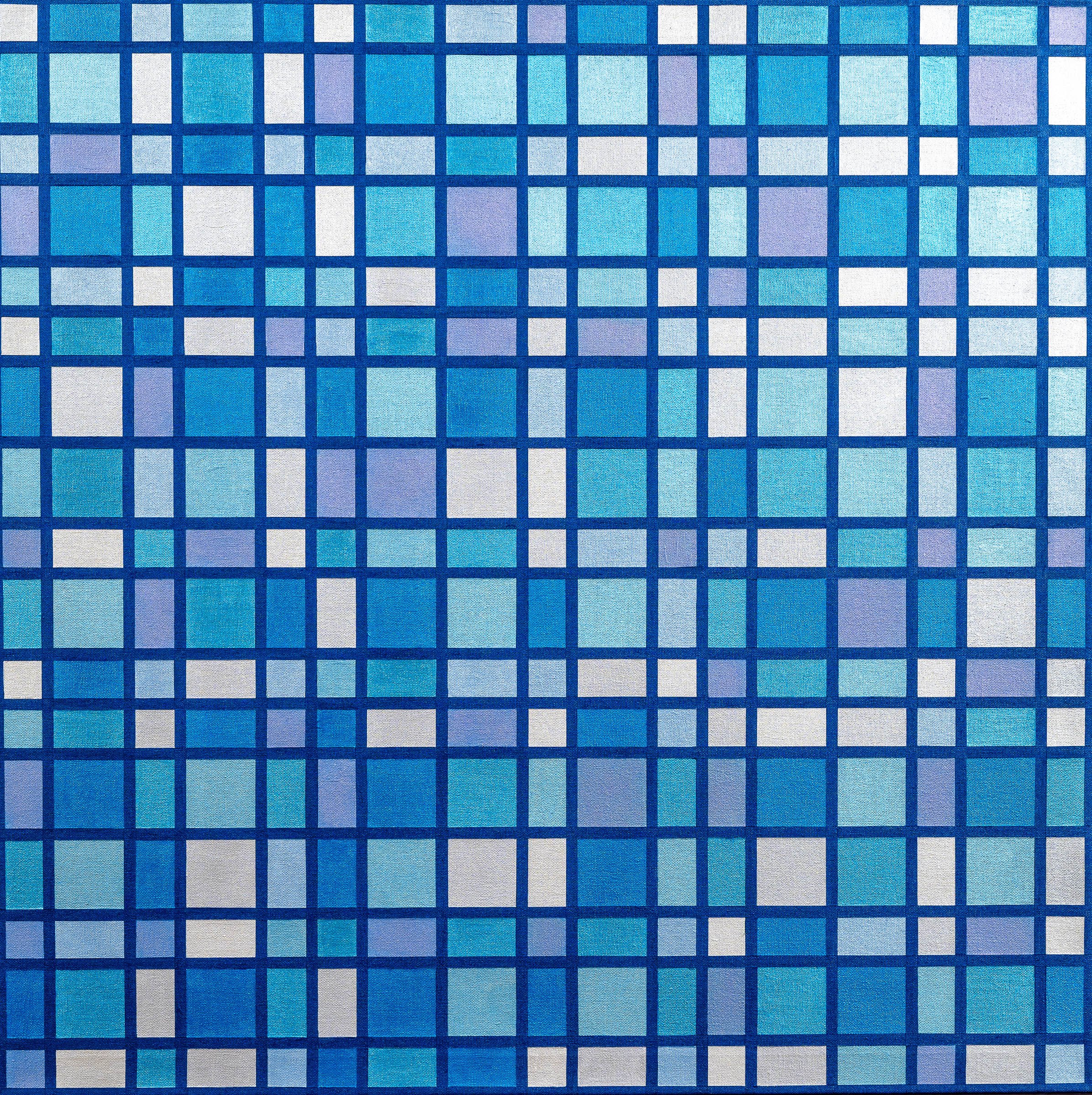  Blue Grid (314),  04-2026 Metallic Acrylic on Canvas 36" x 36"