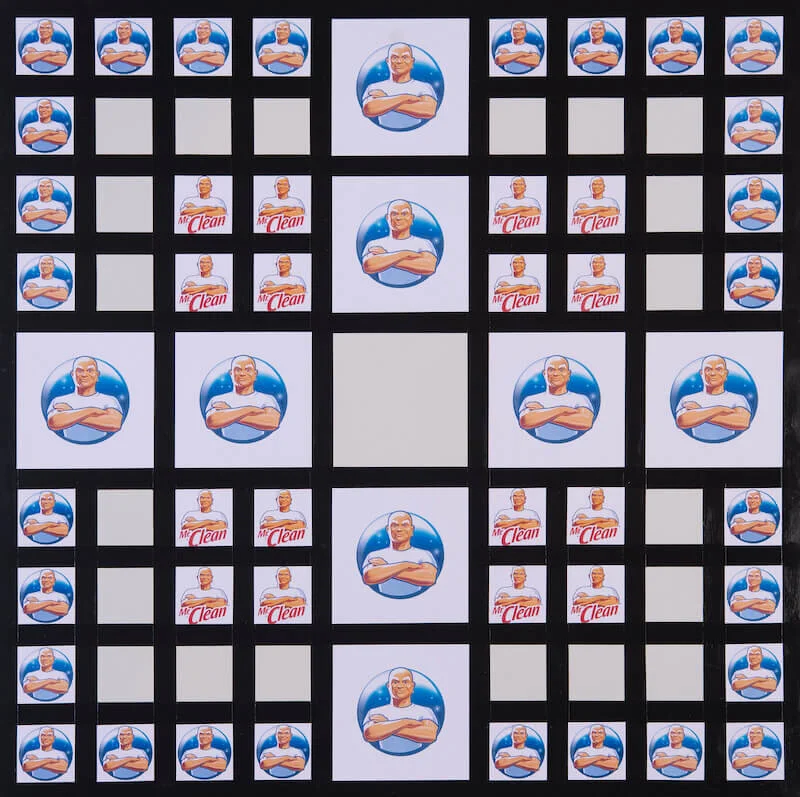  Mr. Clean (075),  12-2020 Mixed Media, Paper and Acrylic on Panel 36" x 36" x 2"