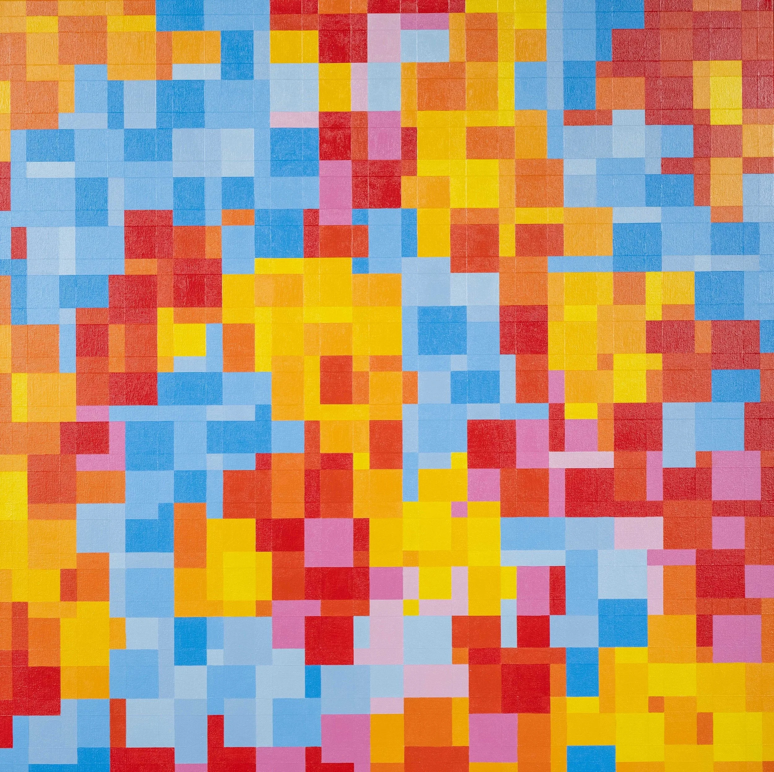  Blue/Red/Yellow (307),  01-2026 Acrylic on Canvas 36" x 36"