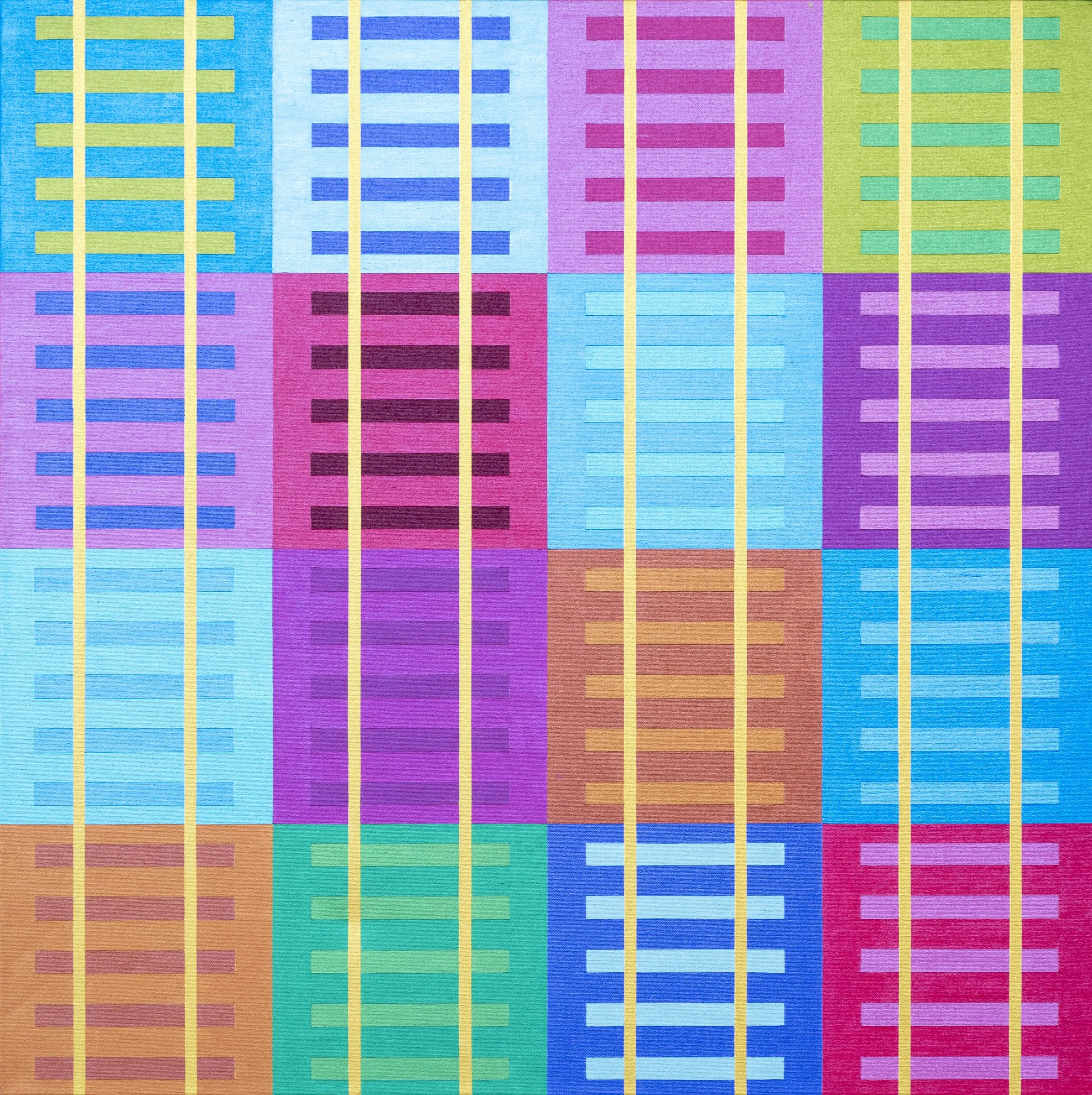  Gold Rails (244),  08-2024 Metallic Acrylic on Canvas 36" x 36" x 1 1/2"