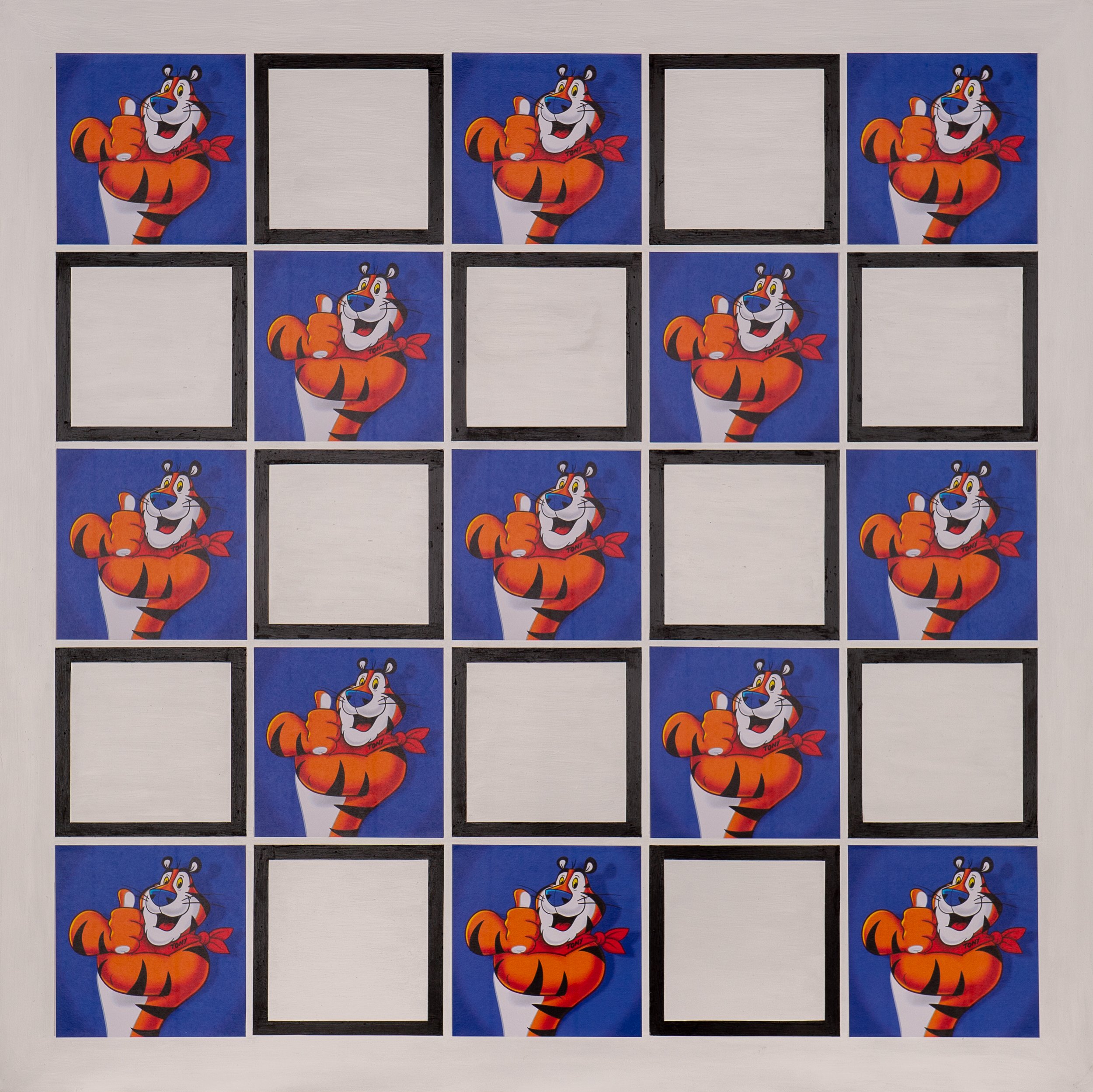  Tiger (105),  10-2021 Mixed Media, Paper and Acrylic on Panel 36" x 36" x 1"