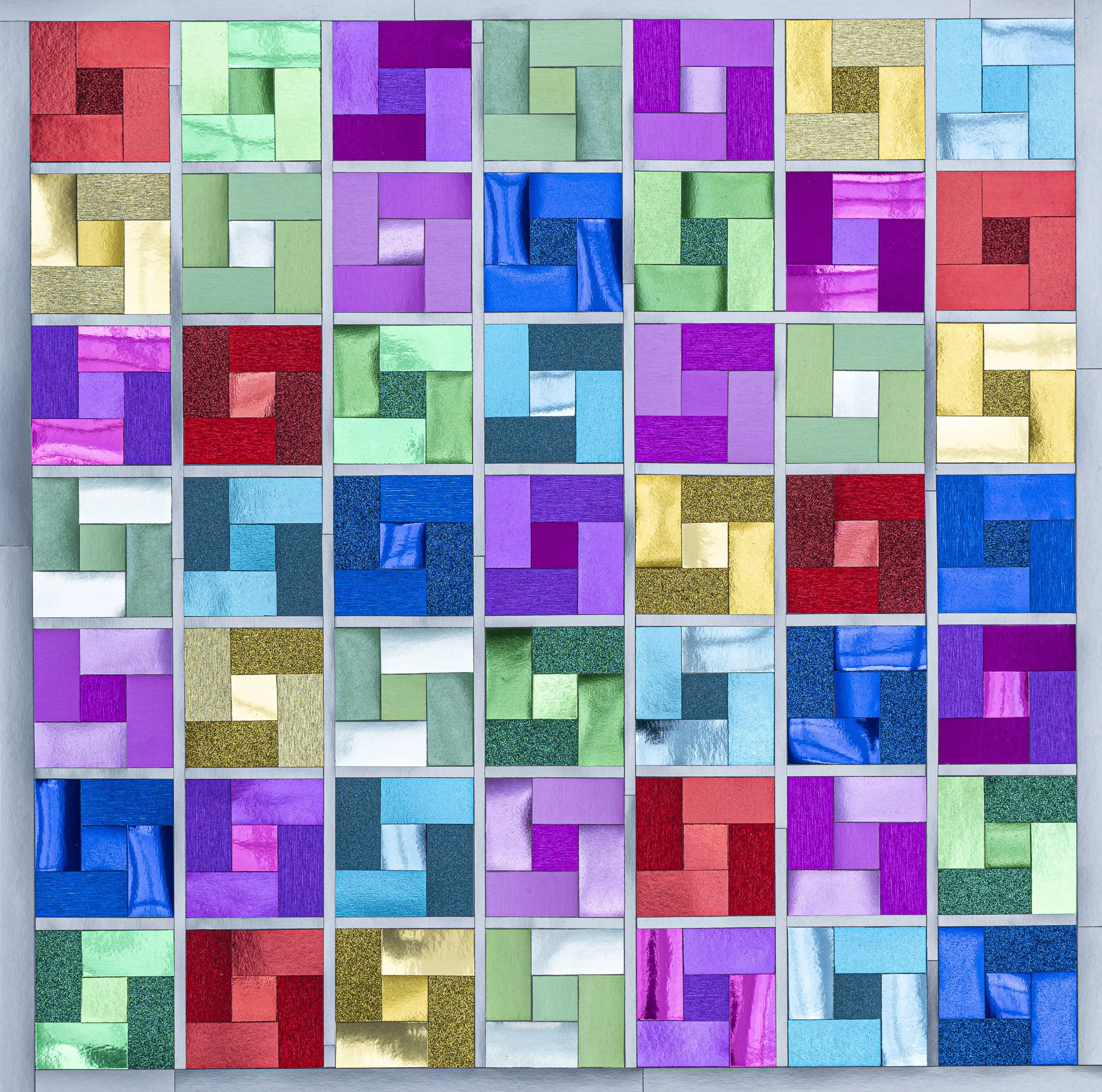  Jewels (257),  11-2024 Foil Card Stock on Paper 24" x 24"