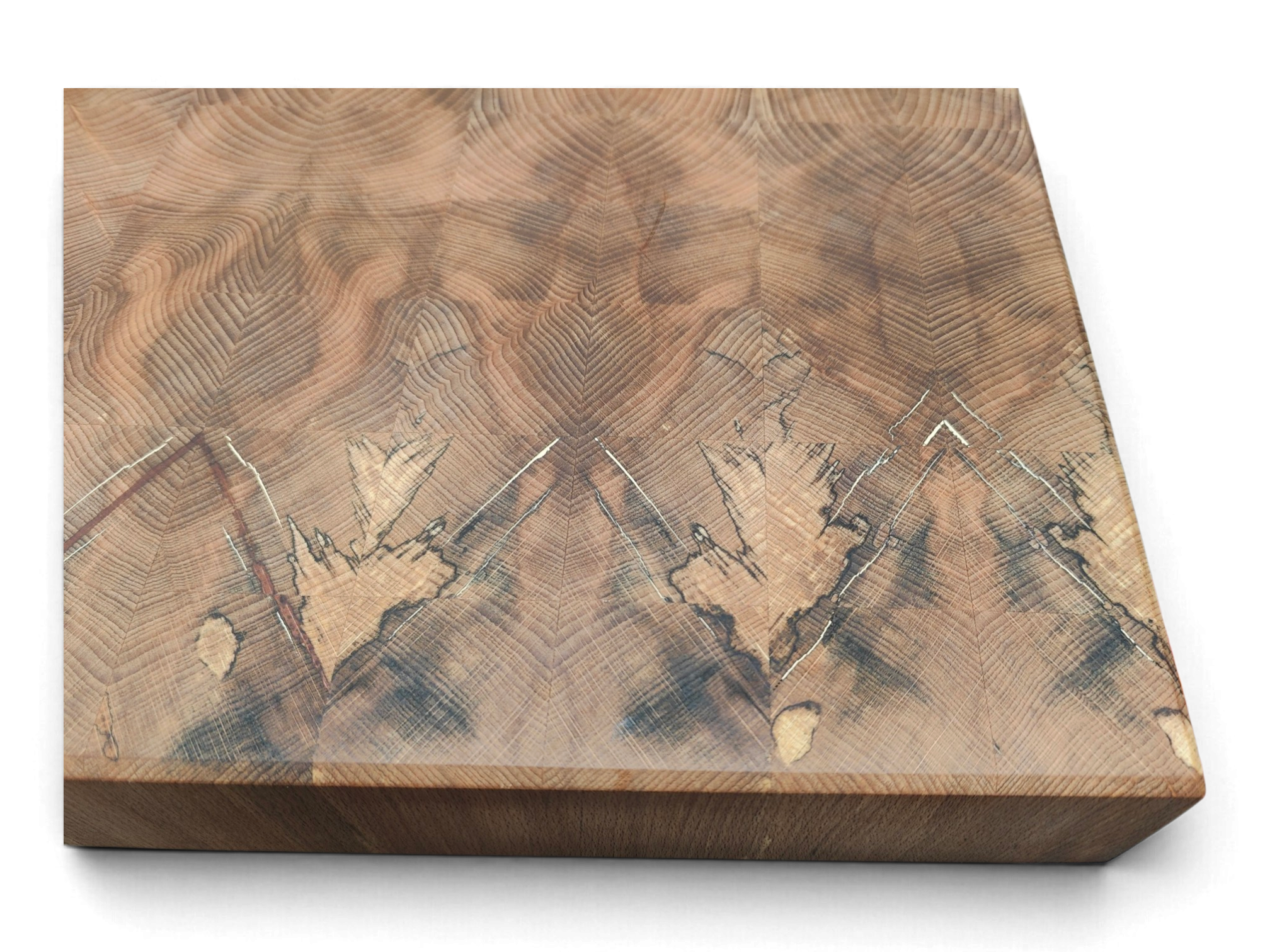 Continuous grain across a single slab end grain board face