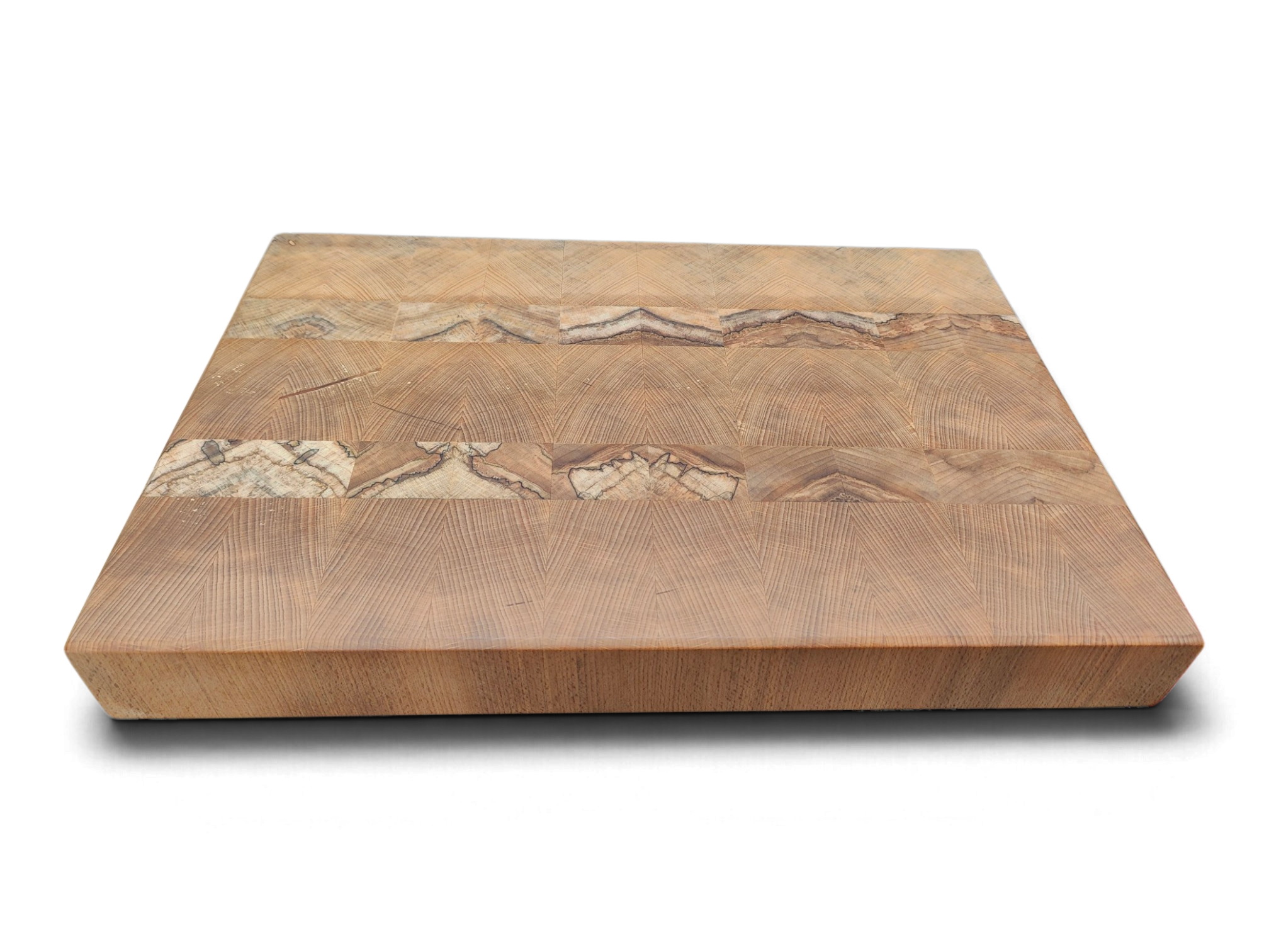 Spalted and flame beech contrast on an end grain board