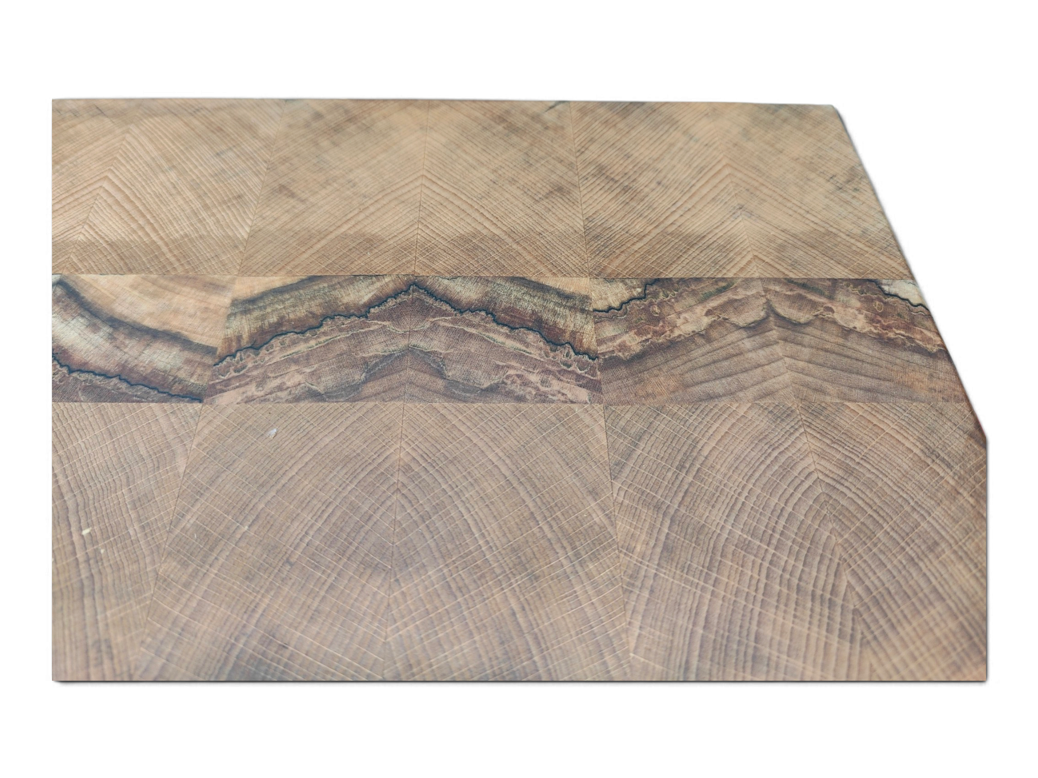 Flame figure across an Irish beech end grain board face