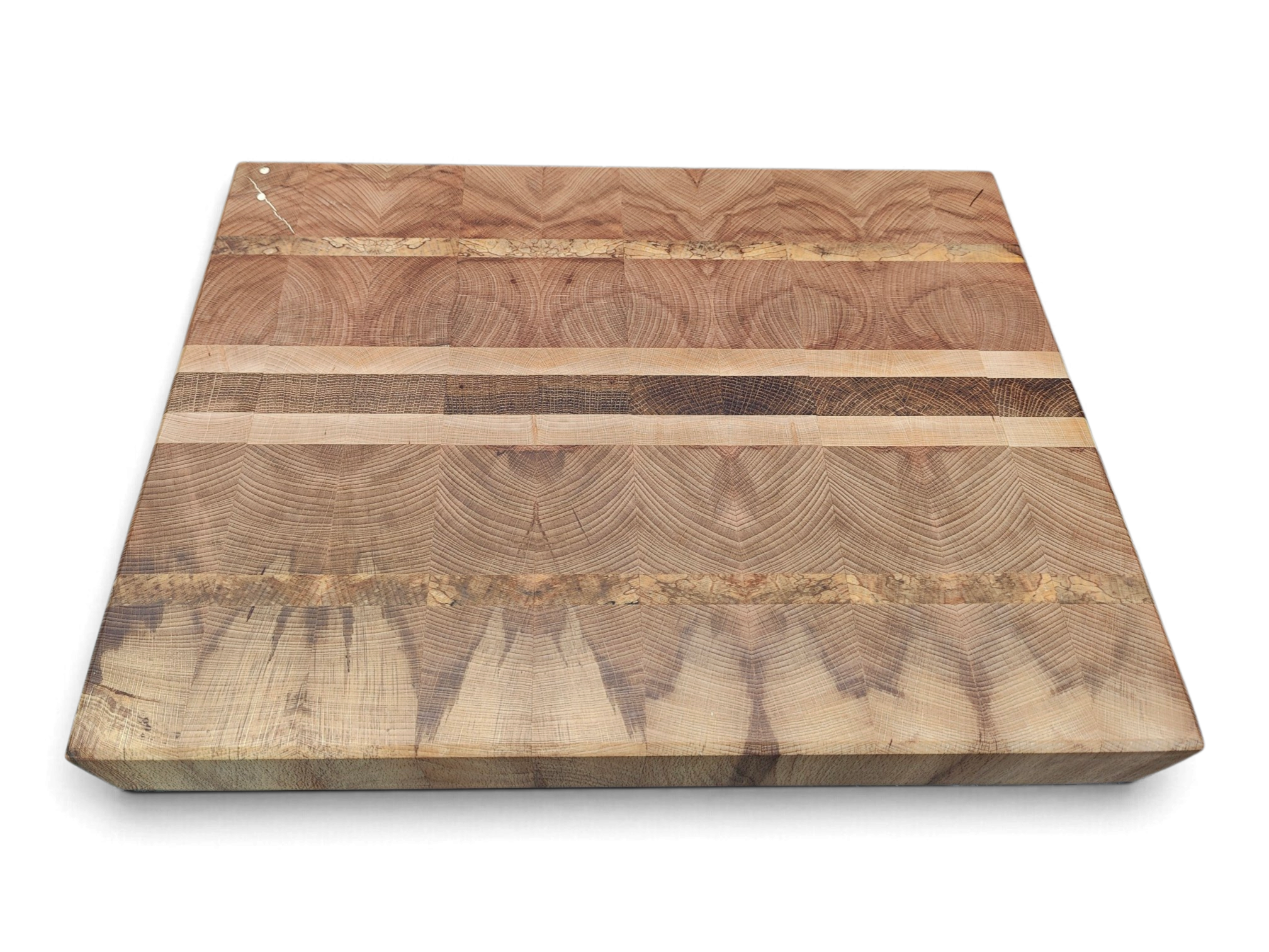 Spalt lines and flame figure across an end grain board face