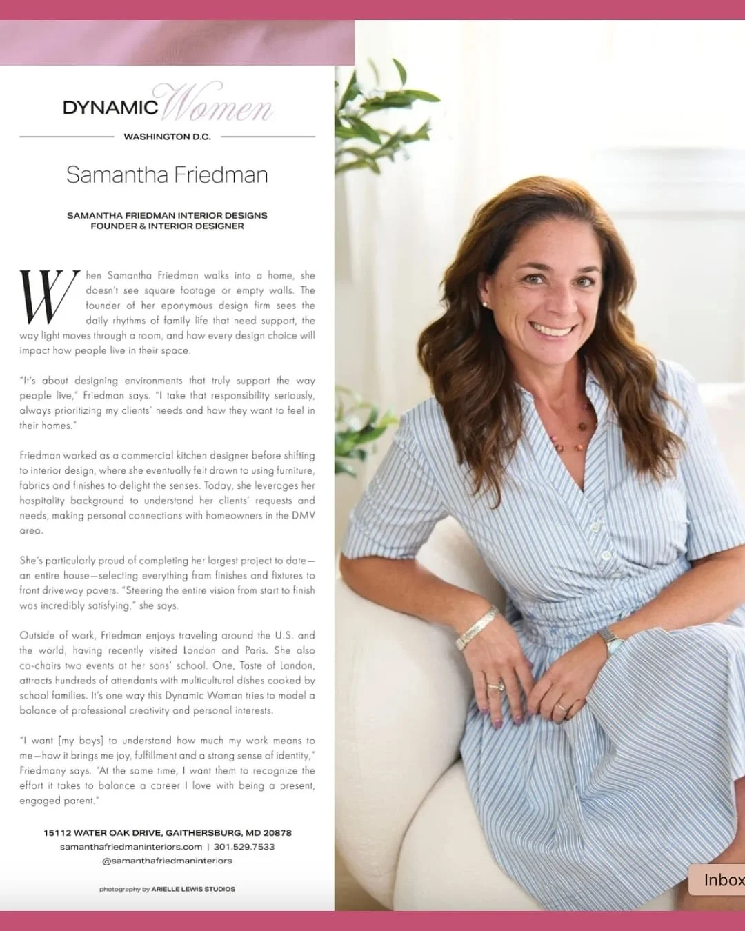 Sometimes, the most meaningful opportunities come when you pause to reflect on why you do what you do. 

Being included again in this year&rsquo;s Dynamic Women of Washington publication by @dcmagazine is such an honor. 

This issue celebrates #visio