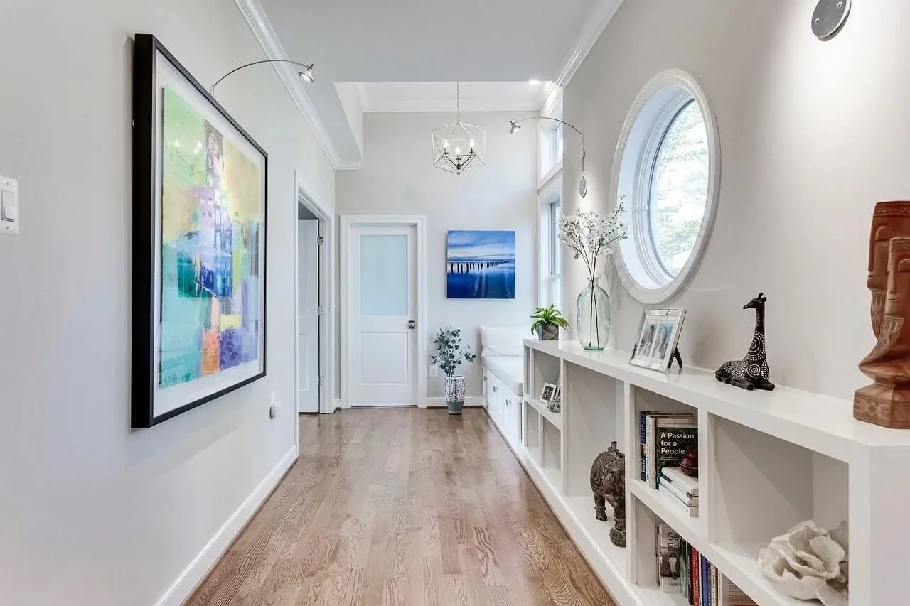 Through the frame of color, light, and line, a hallway becomes art.
Sometimes, perspective is everything. 
#inspiredlivabledesigns #interiorselections #balanceddesign