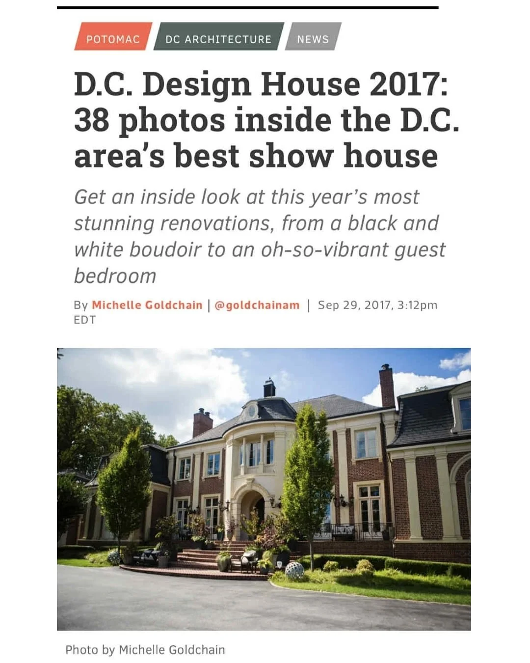 #TurnbackTuesday &ndash; to 2017 when I was selected to participate in the D.C. Design House, one of the region&rsquo;s most inspiring design showcases. 

These efforts were stepping stones in my residential design career, providing opportunities to 