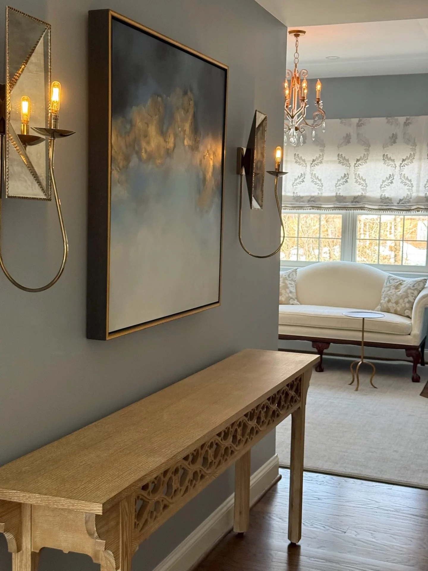 Following last week&rsquo;s view of the primary suite entry for a recently completed project, this angle looks in the opposite direction into the closet and changing area.

I love designing for how a space feels as you move through it. Here, the sigh