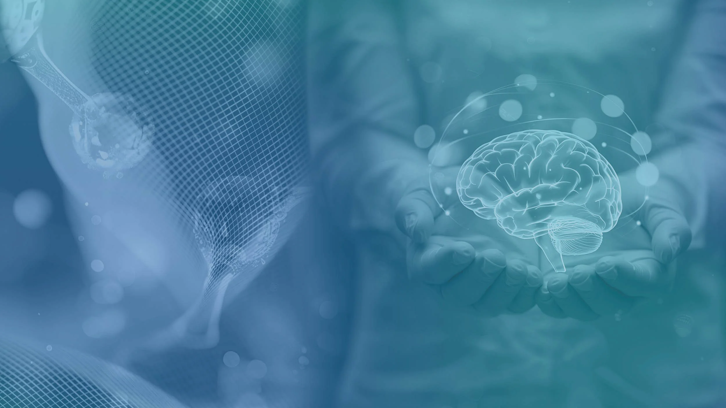 Scientist holding a 3D brain