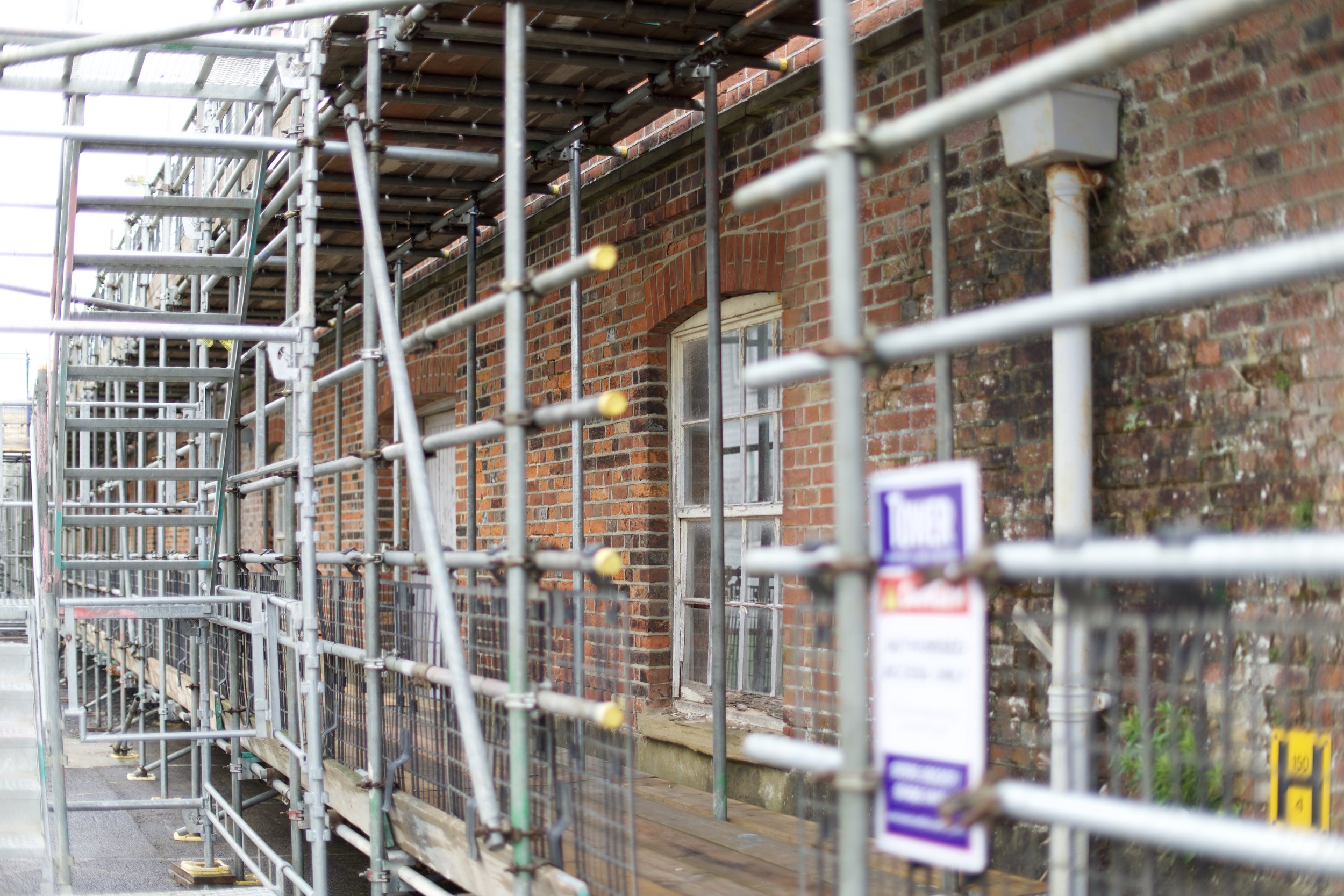 Scaffolding has now gone up around The Rum Store, Victoria Quay allowing for the next stage of the project to start.