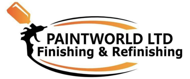 Logo for Paintworld Ltd. with a paintbrush icon and the words 'Finishing & Refinishing'