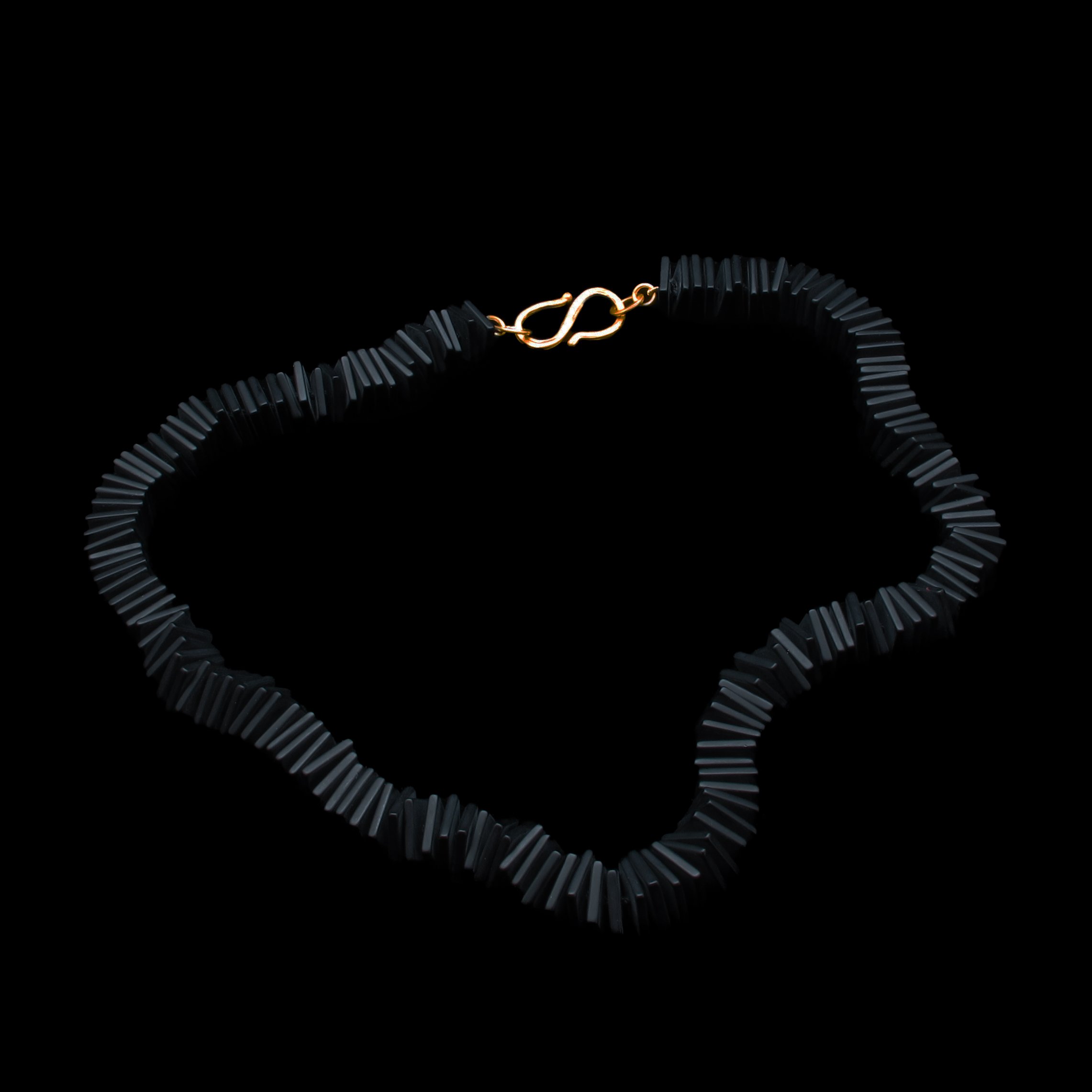 Necklace Matte onyx squares 3/8”, 20” with 18k clasp and/or 18” with 18K clasp