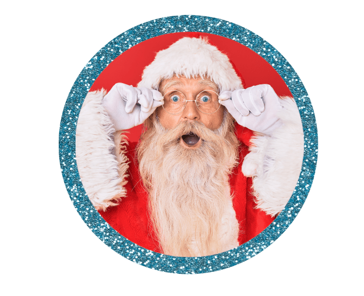 Santa Claus on the phone at the North Pole