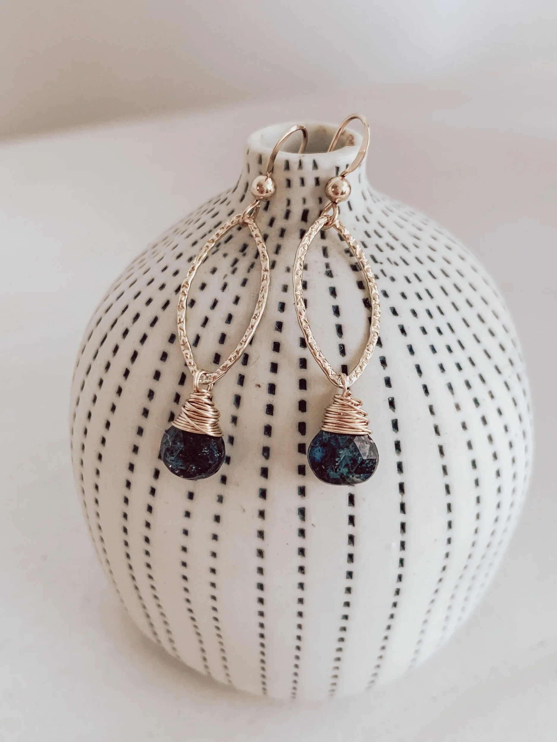 dewdrop gemstone earrings