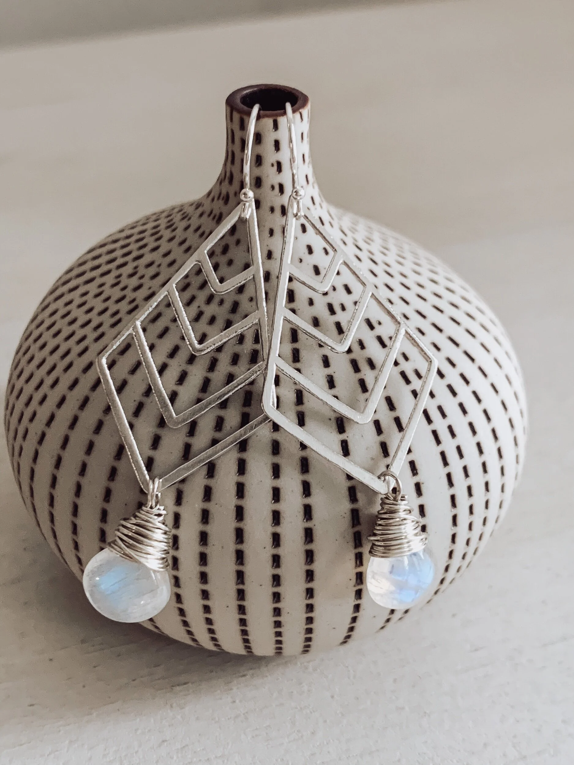 sterling silver triangle earrings