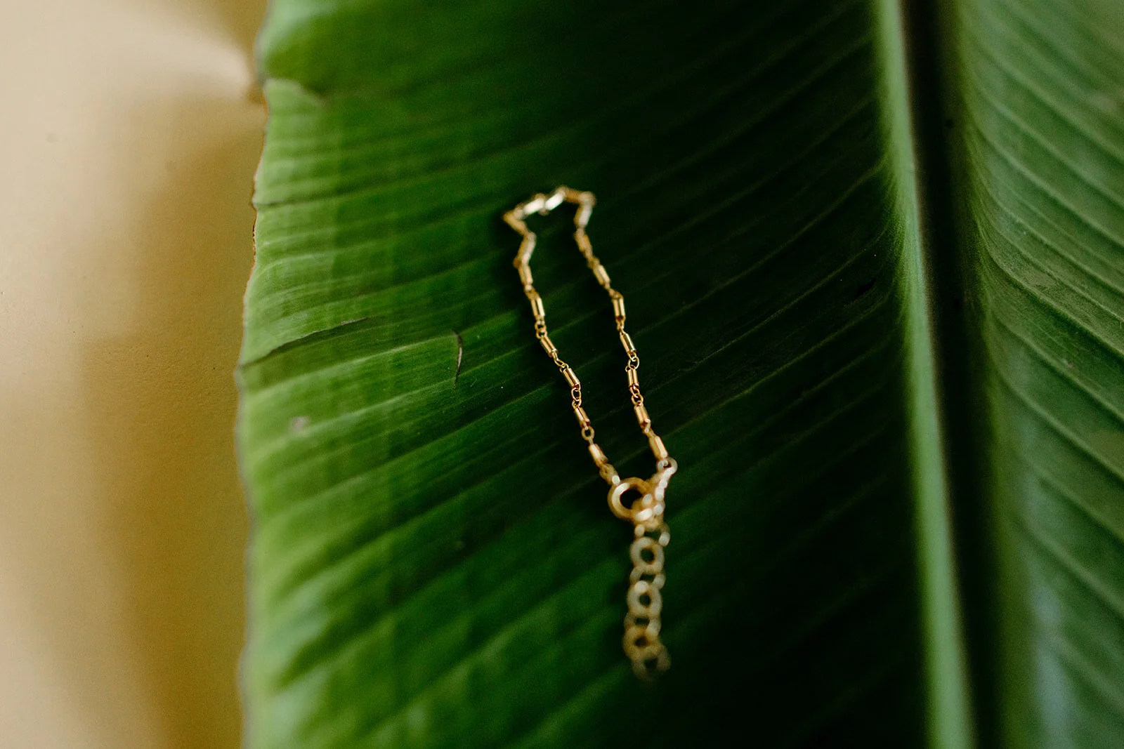 bar link gold layering bracelet