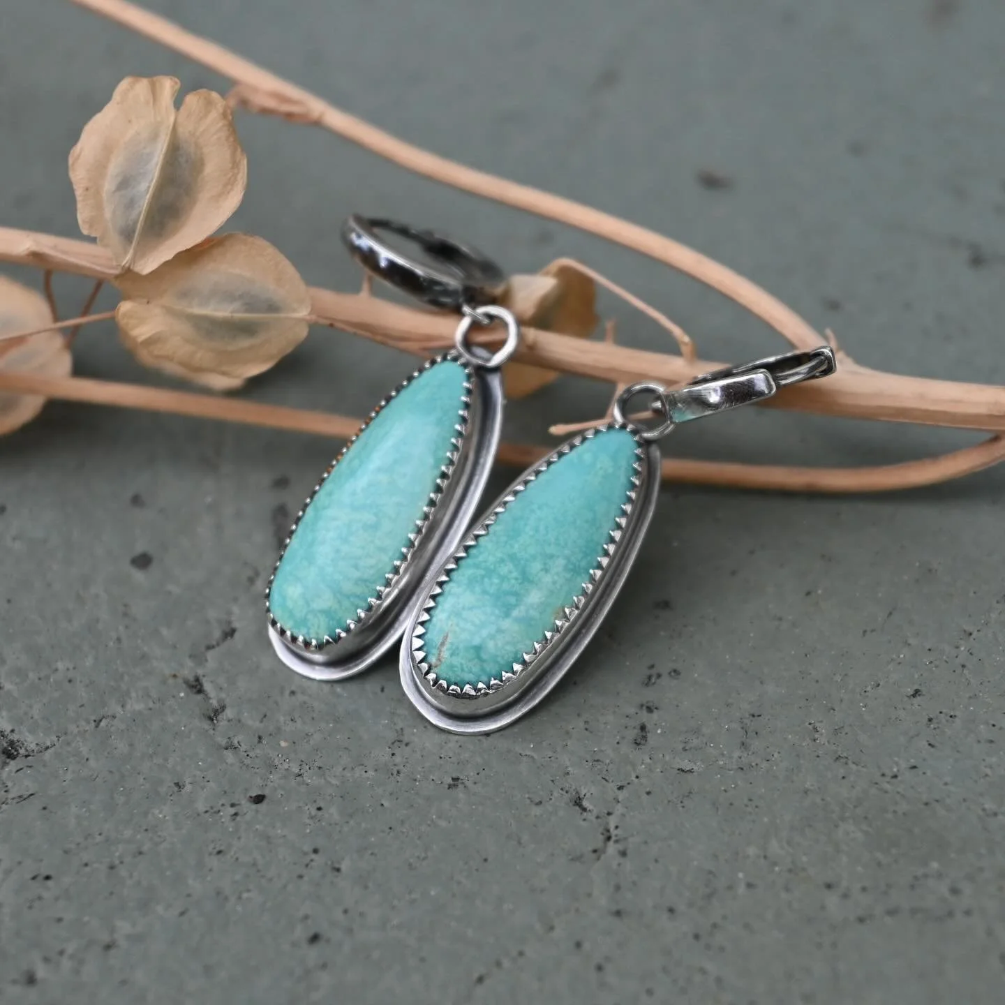 Just listed these Campitos turquoise earrings as well as a couple other pairs on the site! 
Link in bio &mdash;-&gt;
&bull;I will be at the Venice craft show the first weekend of September

Excited to get back to doing shows and seeing all my wonderf