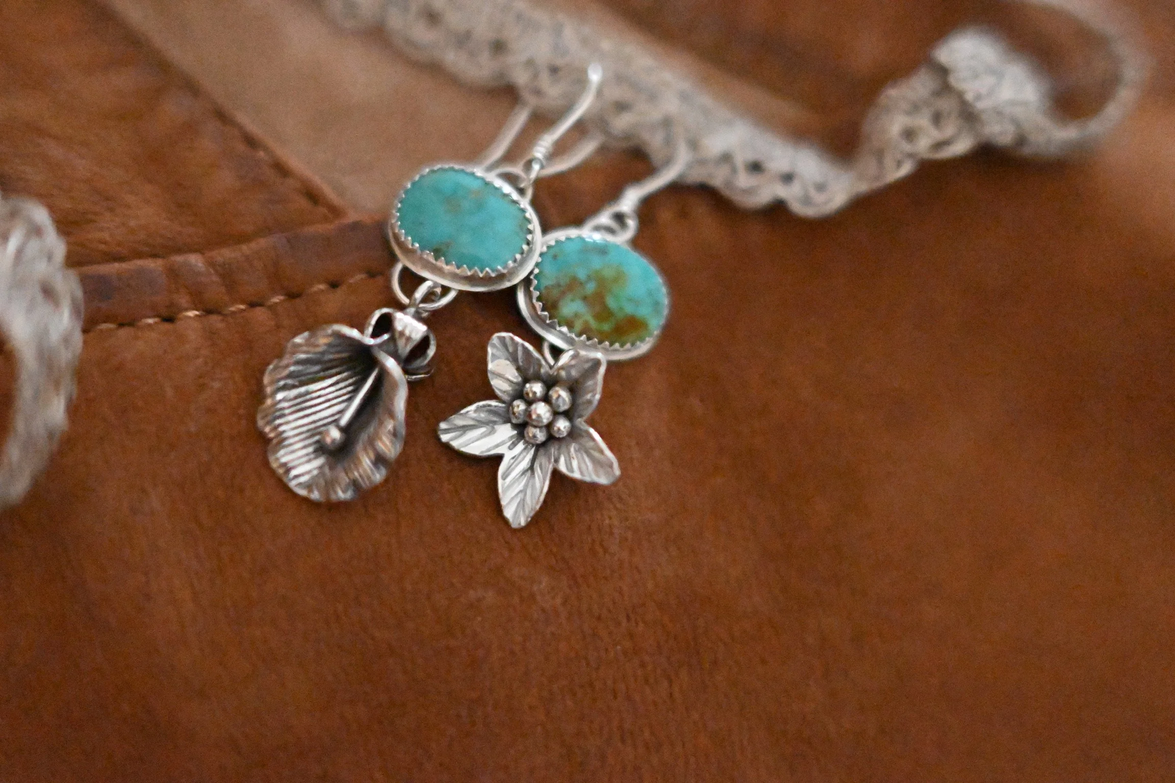 boho southwest metalwork earrings