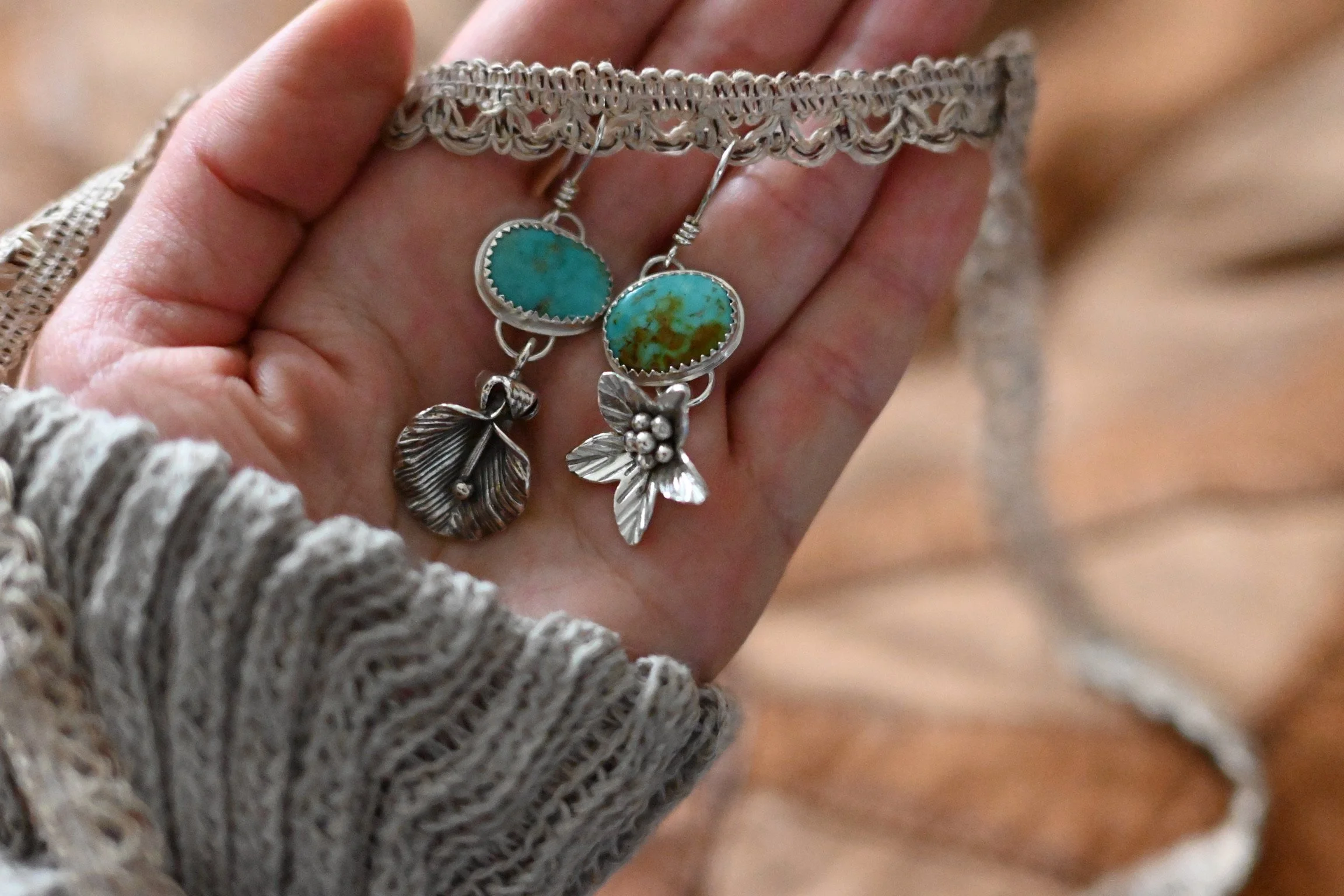 handmade flower earrings