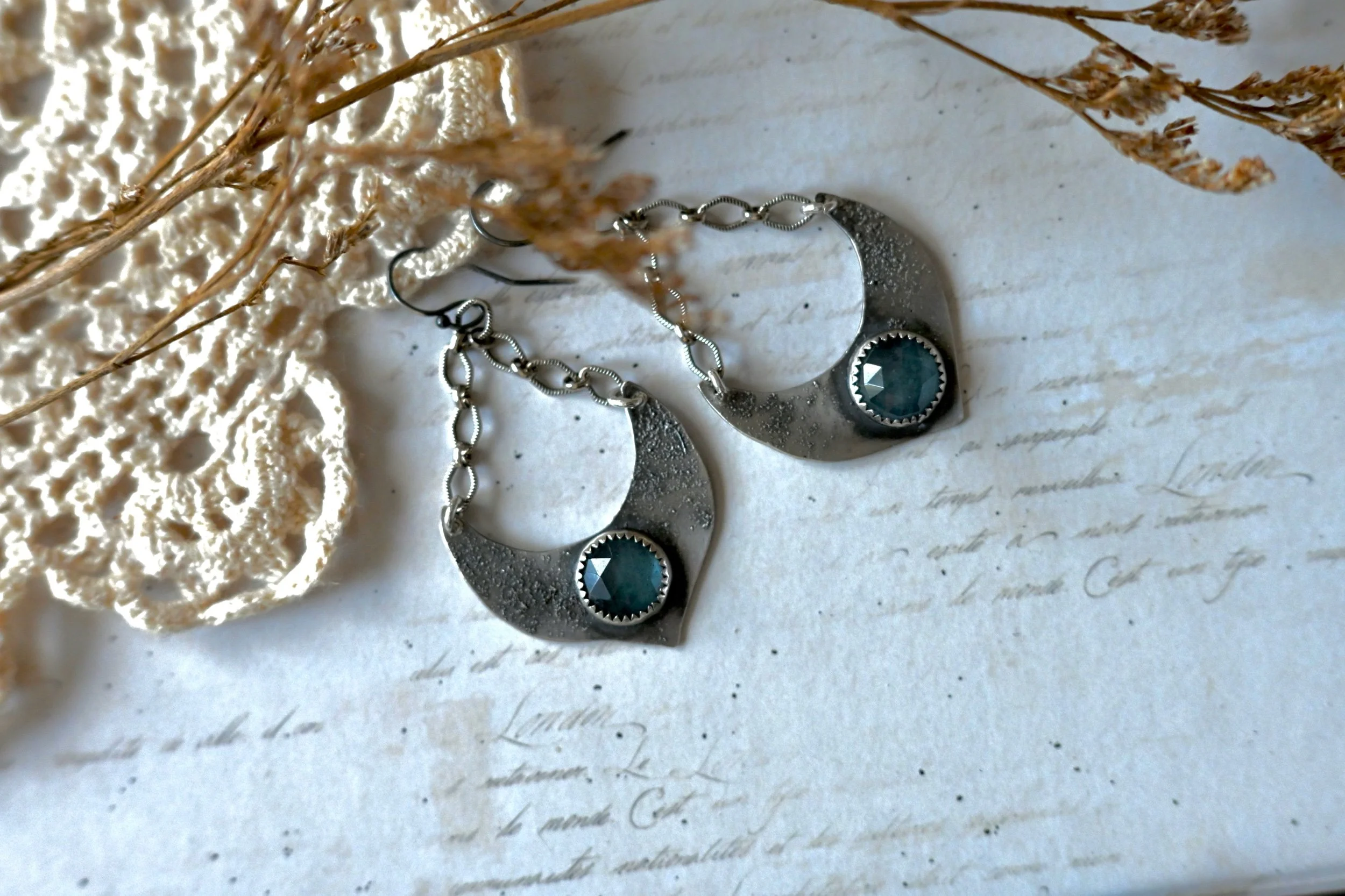 Aquamarine bezel set earrings