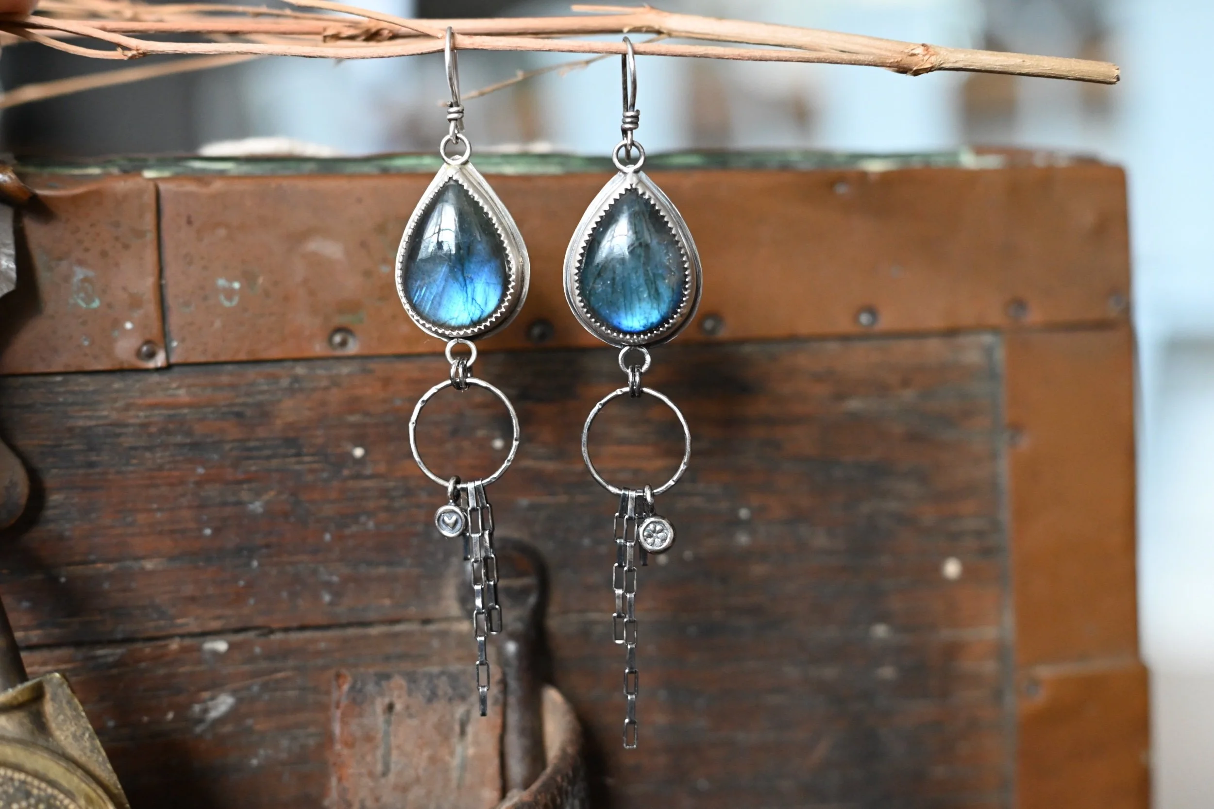 labradorite gemstone earrings