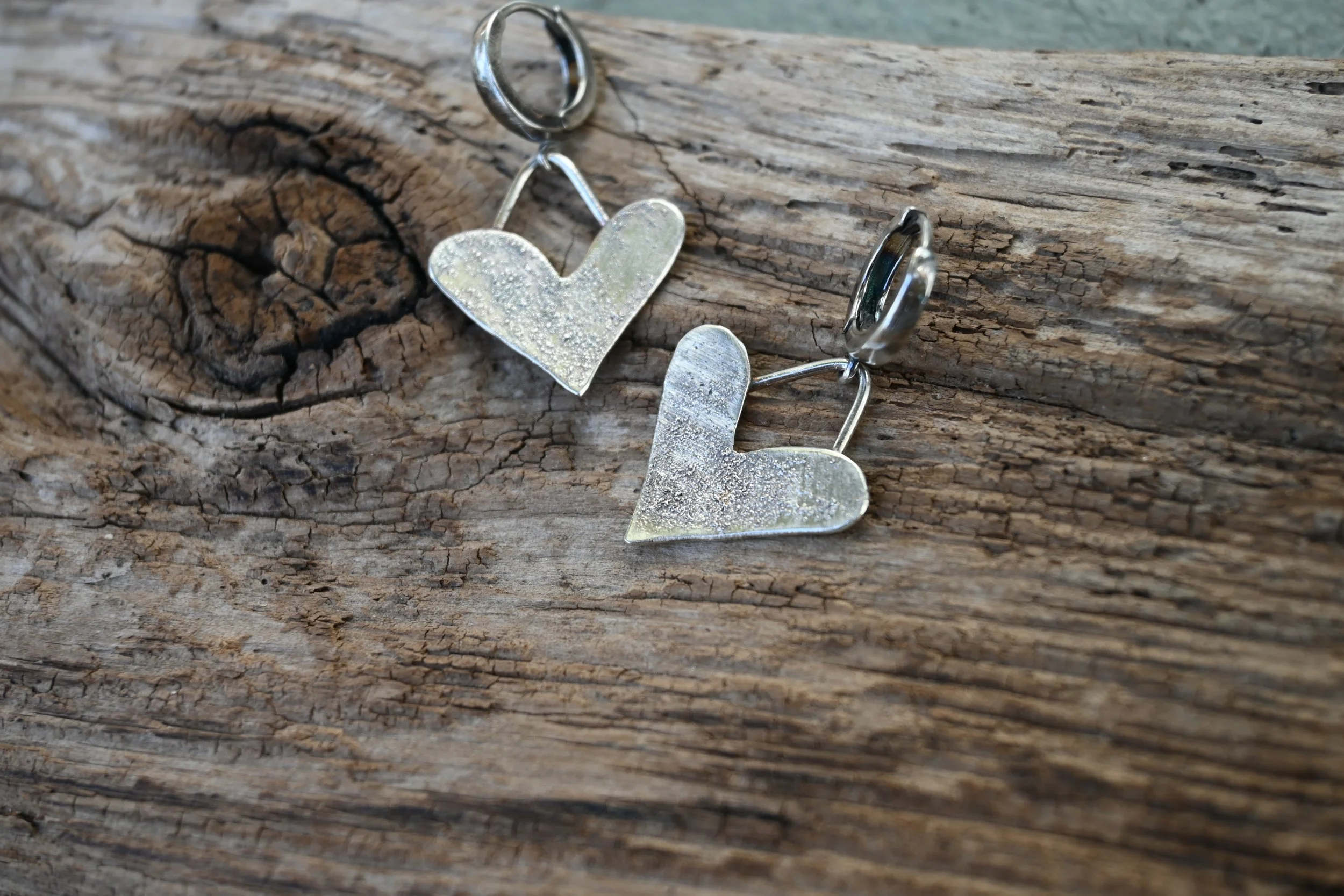 handmade recycled silver earrings