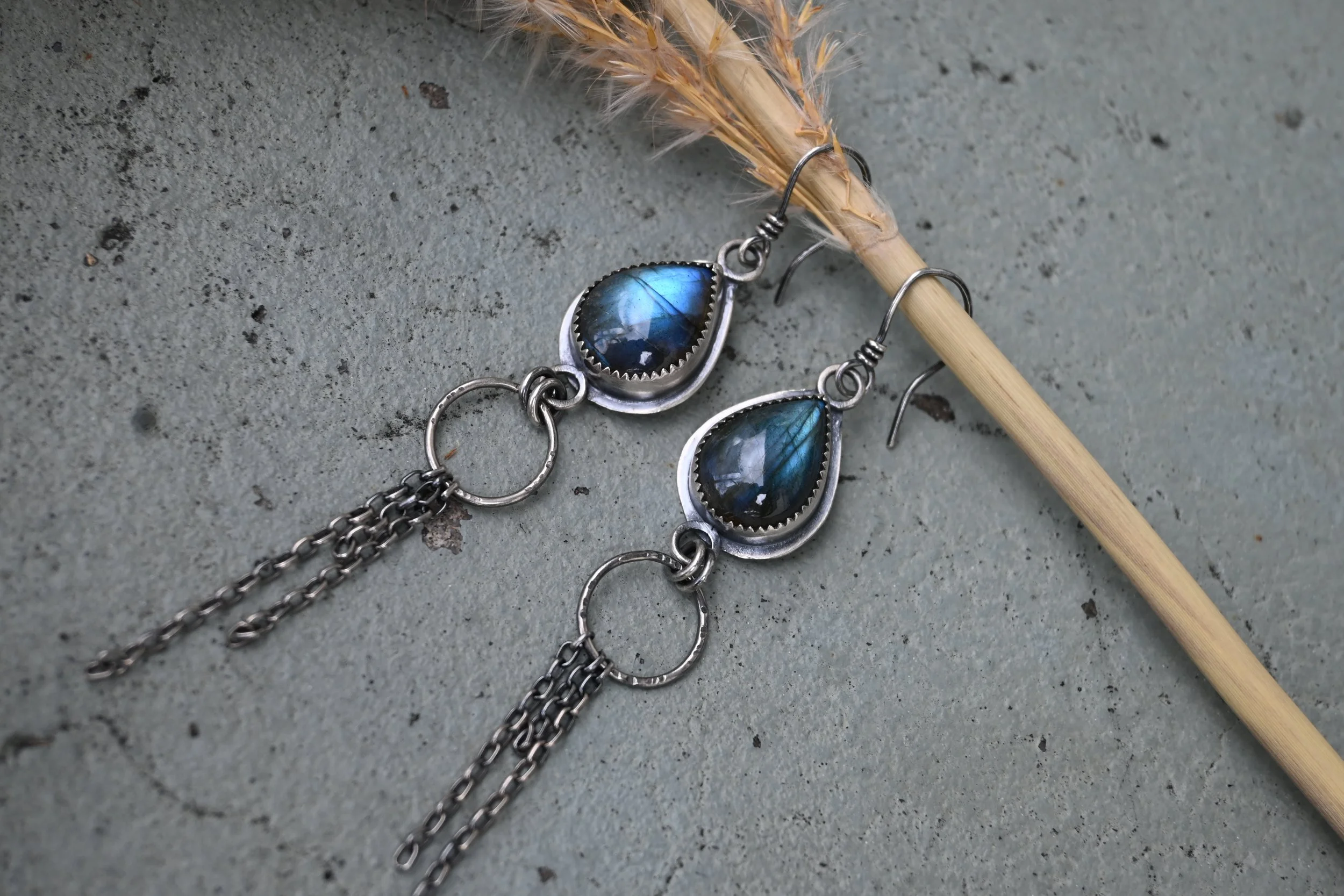 handmade boho fringe earrings