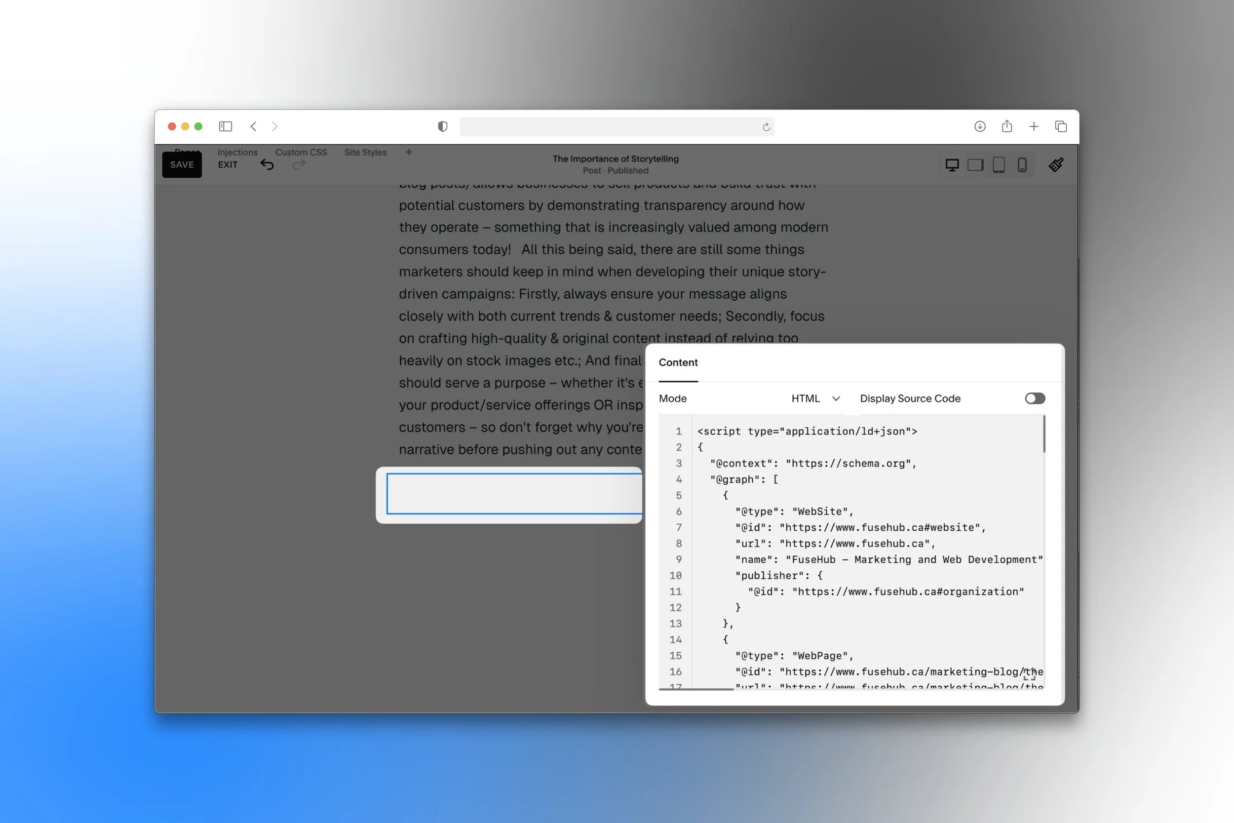 Add JSON-LD to a Code Block on a Blog Page (Copy)