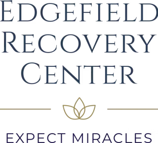 Logo for Bedfield Recovery Center with a lotus flower symbol and the tagline "Expect Miracles".