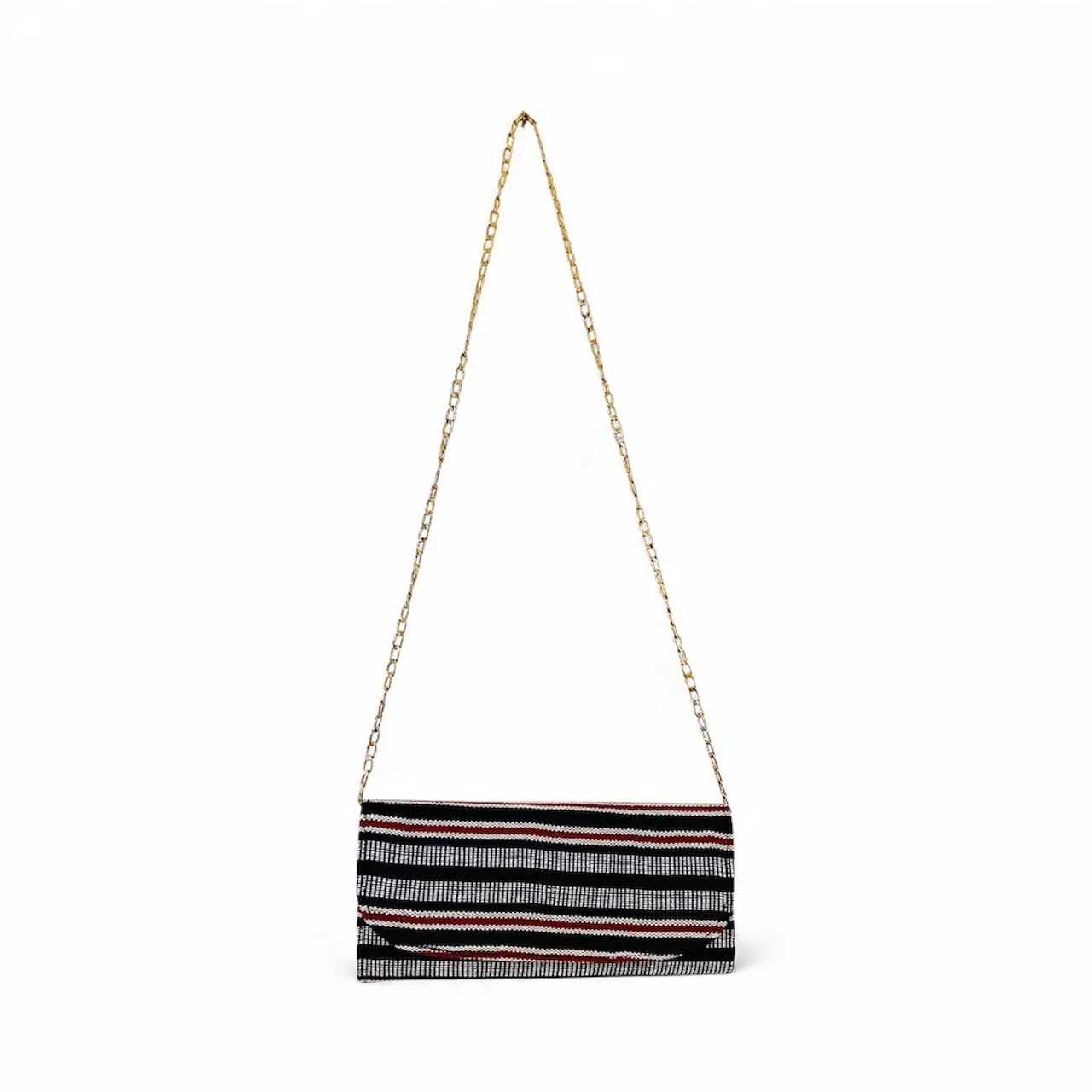 Blue and Red Fugu Aso Oke Clutch Bag