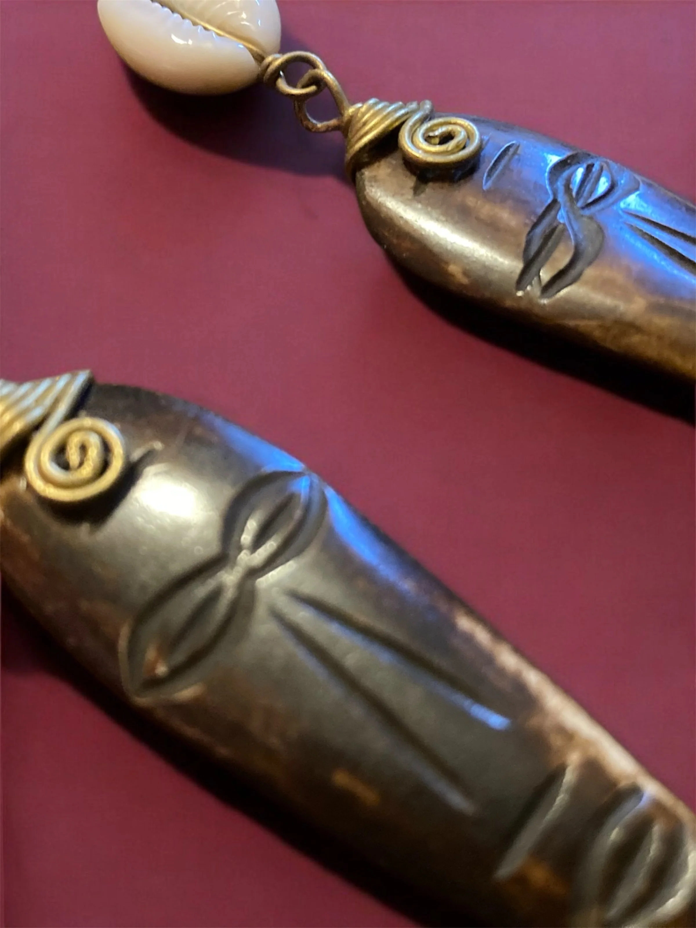 African mask wooden earrings 1.2 - Style Me African