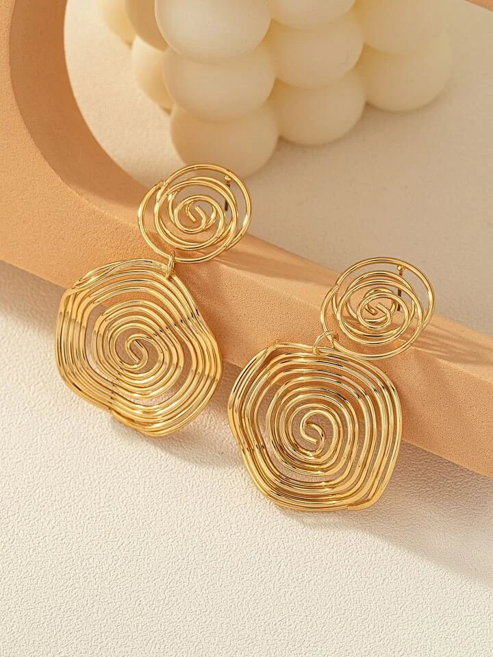 Ethnic irregular gold earring 1.2- Style Me African.peg