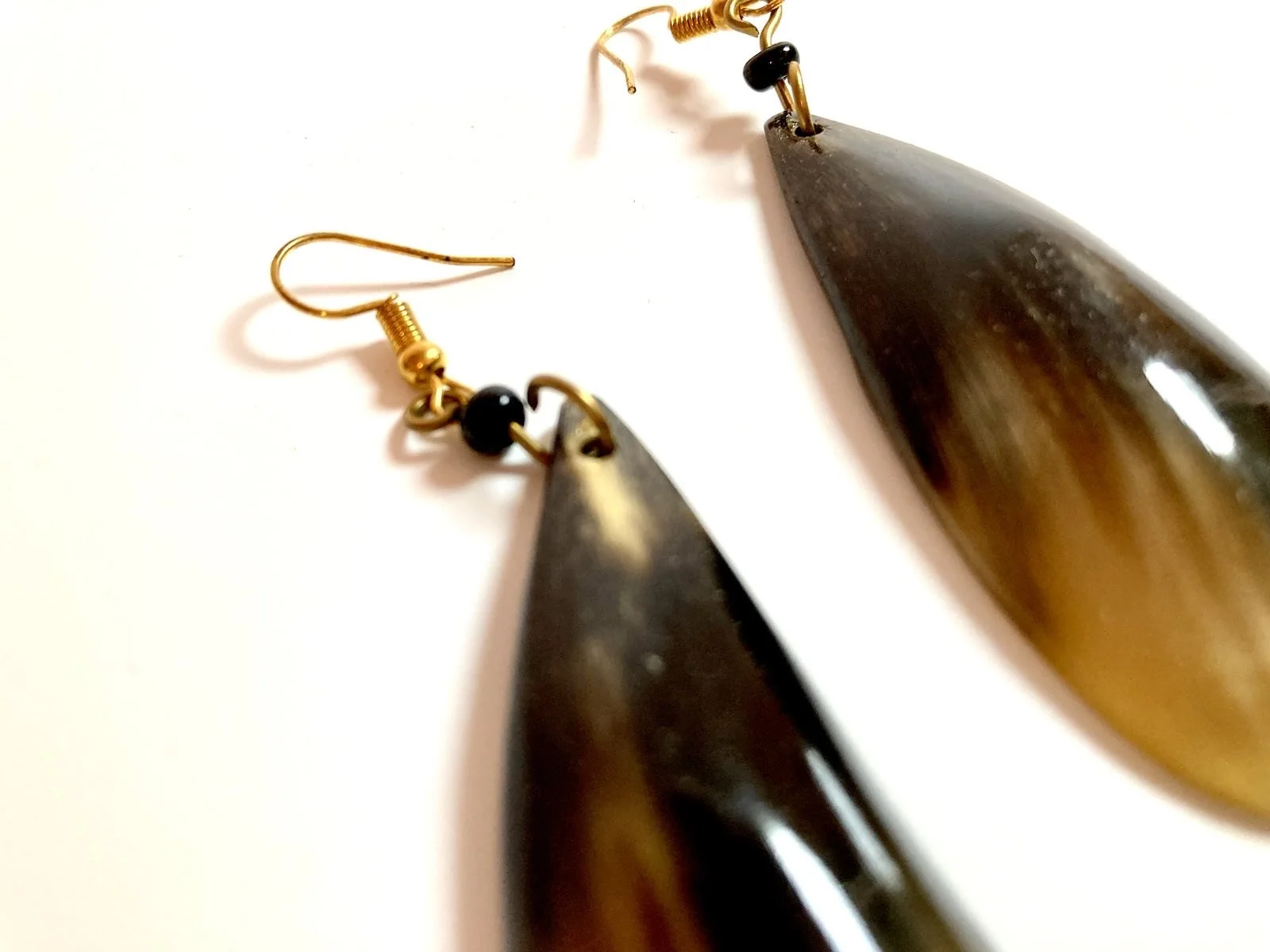 Black and brown pear drop African ethnic earrings 1.7  Style Me African