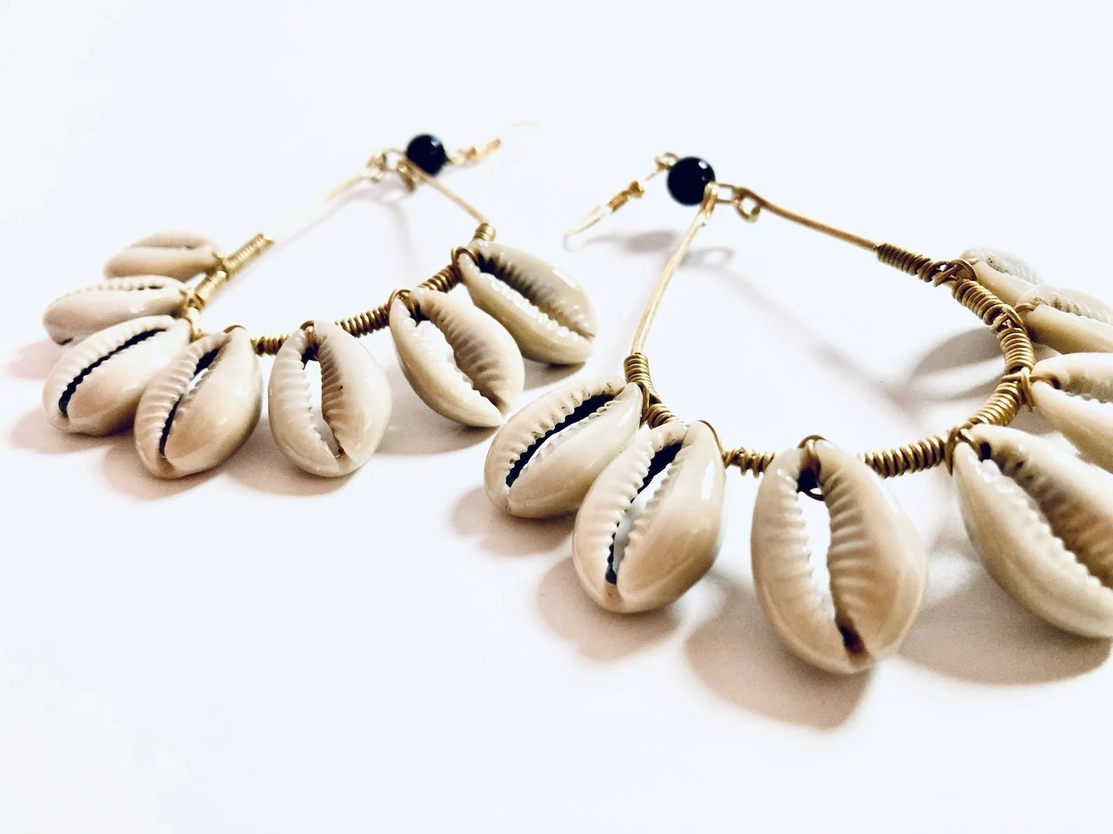 Pear drop cowrie earrings 1.5 - Style Me African