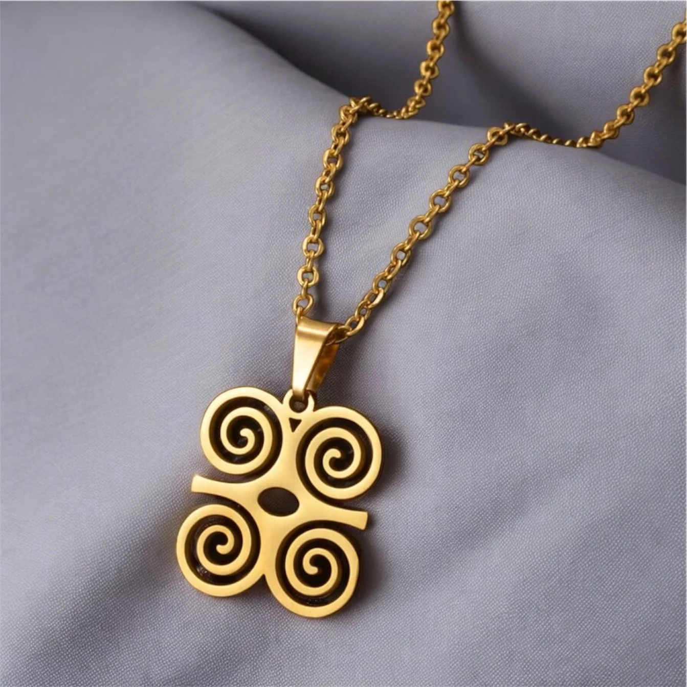 Women’s Gold Dwennimmen Adinkra necklace 1.1 - Style Me African.jpeg