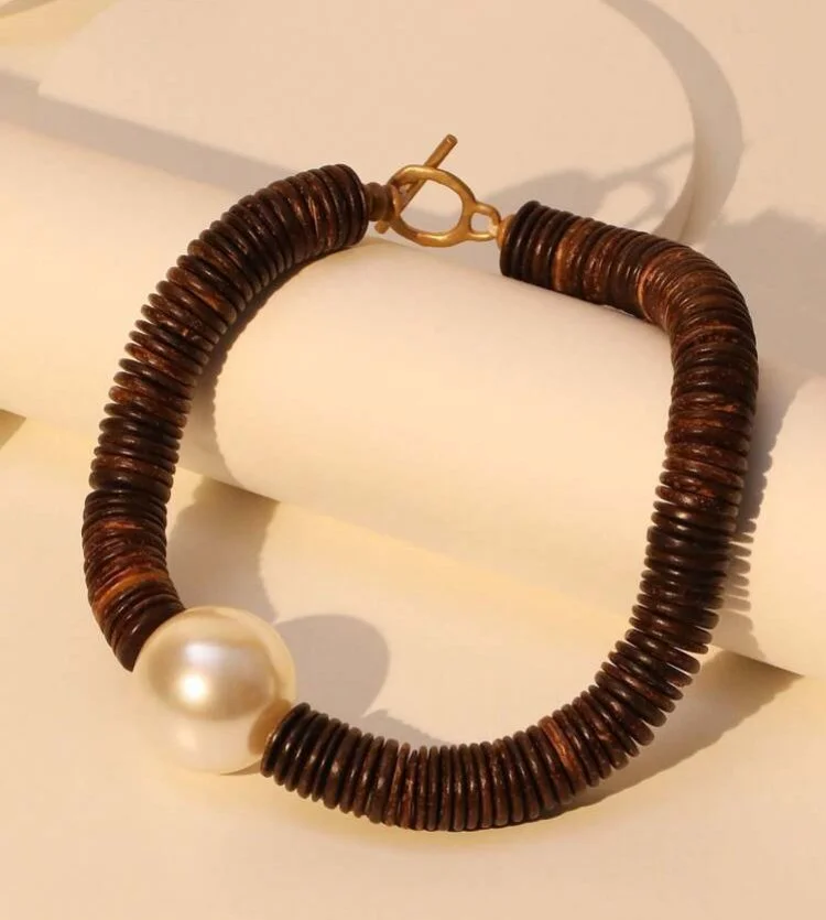 Wooden pearl choker Necklace 1.4 - Style Me African