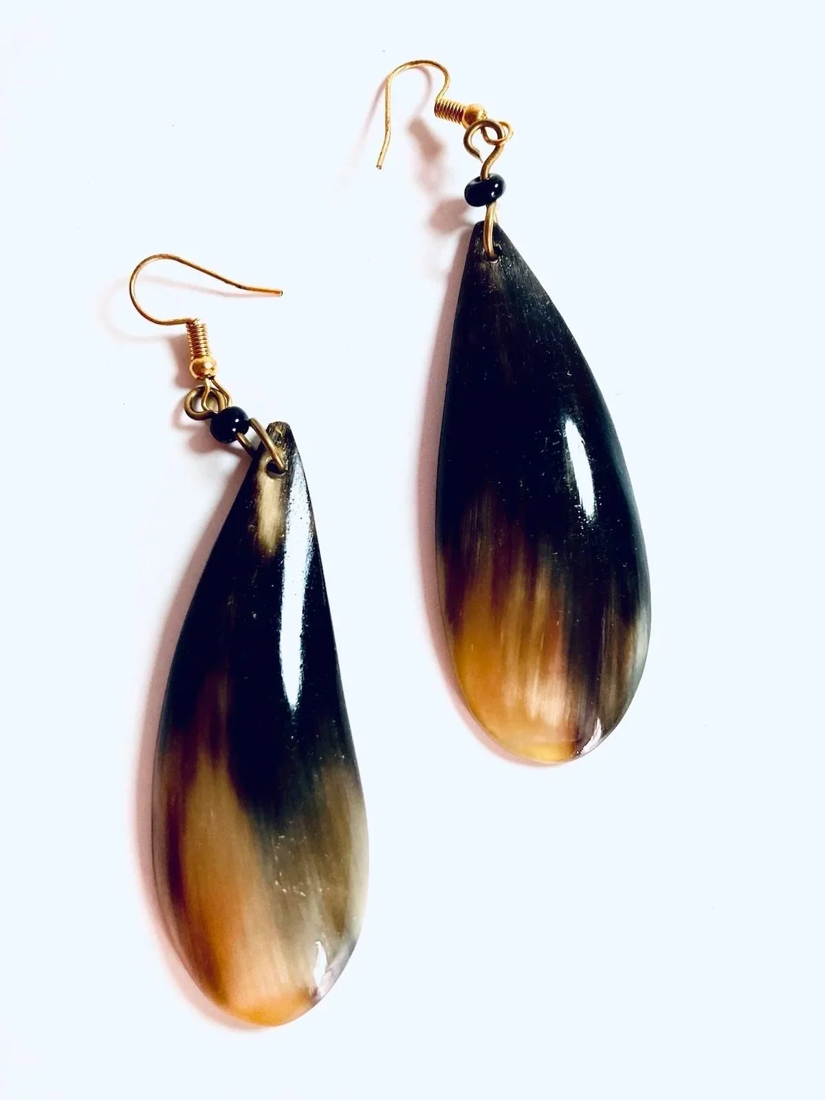 Black and brown pear drop African ethnic earrings 1.6  Style Me African