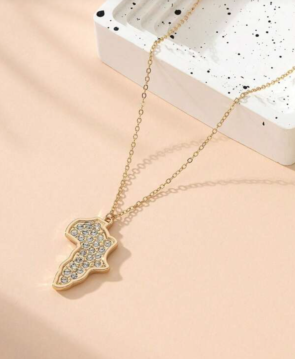 Africa Map Diamonte Chain 1.4 - Style Me African.png