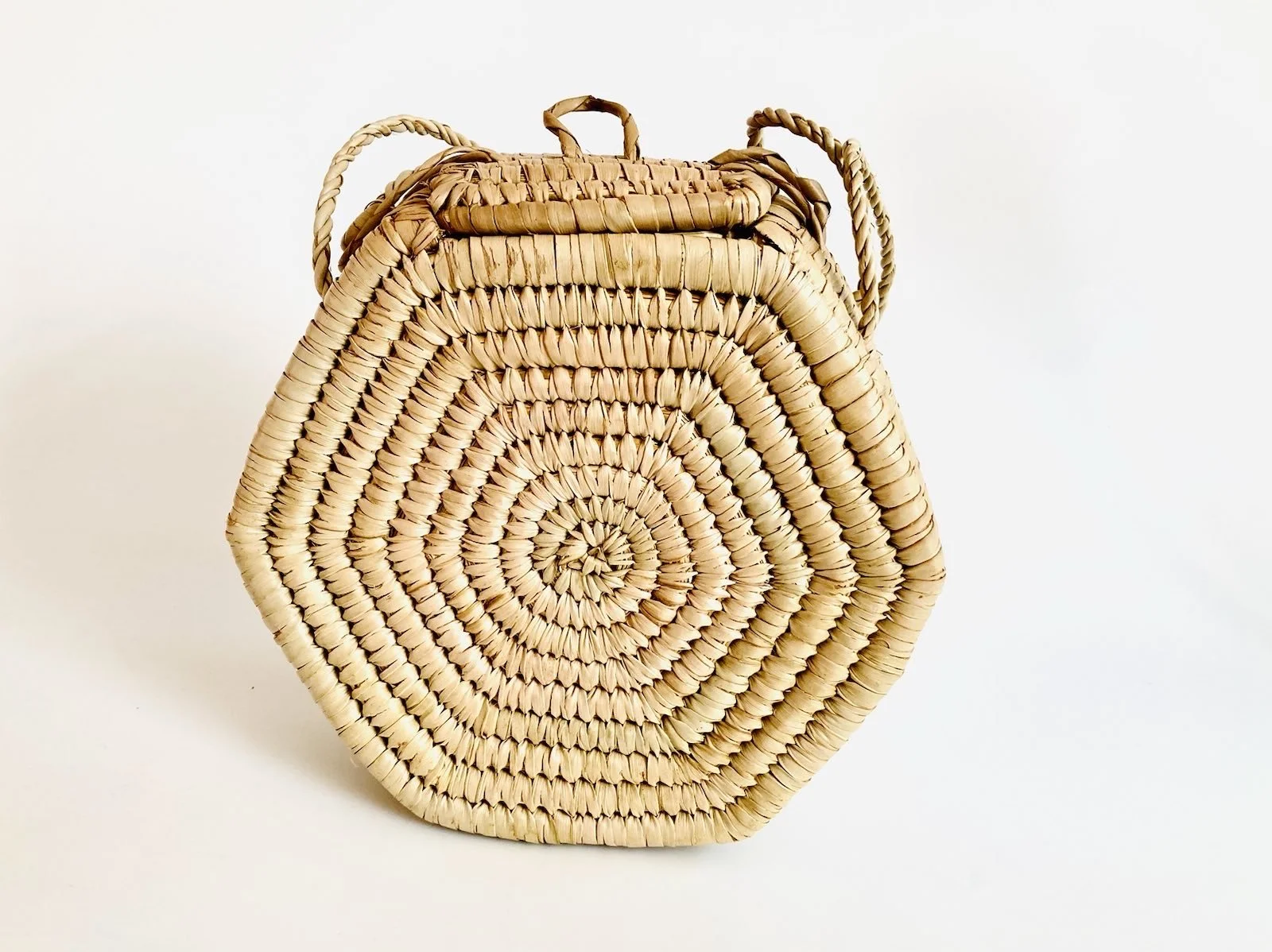 Handwoven Hexagon Straw Bag