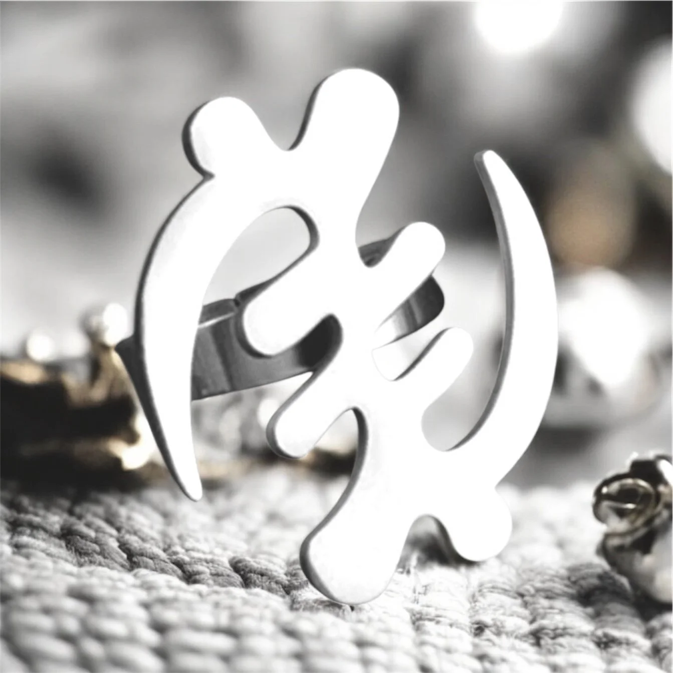 Unisex Silver Gye Nyame Adinkra Ring