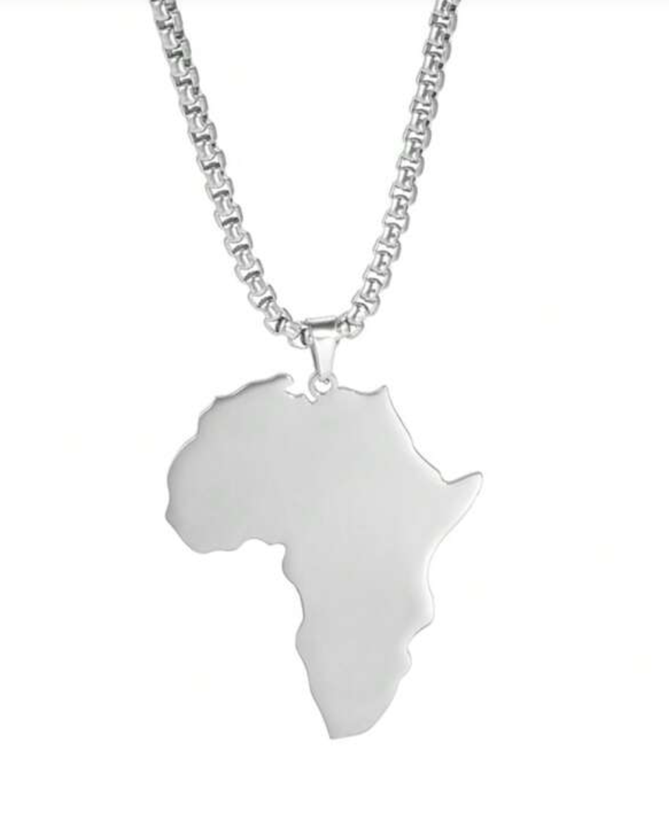 Men’s Africa map silver chain 1.2 - Style Me African.png