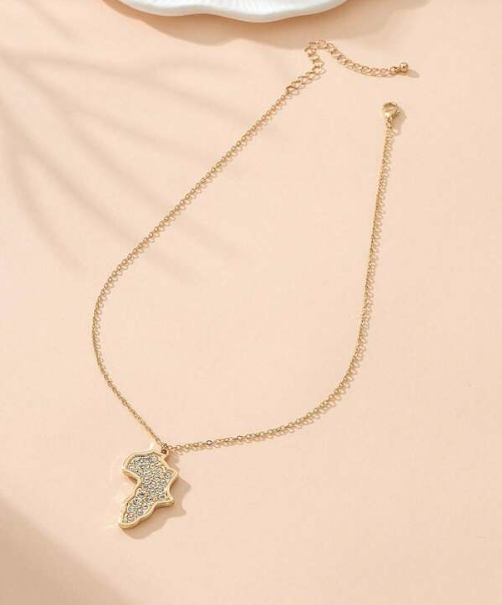 Africa Map Diamonte Chain 1.3 - Style Me African.png