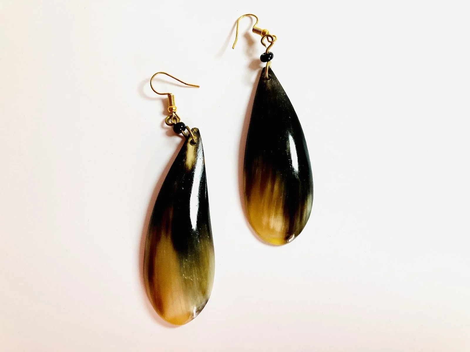Black and brown pear drop African ethnic earrings 1.8  Style Me African